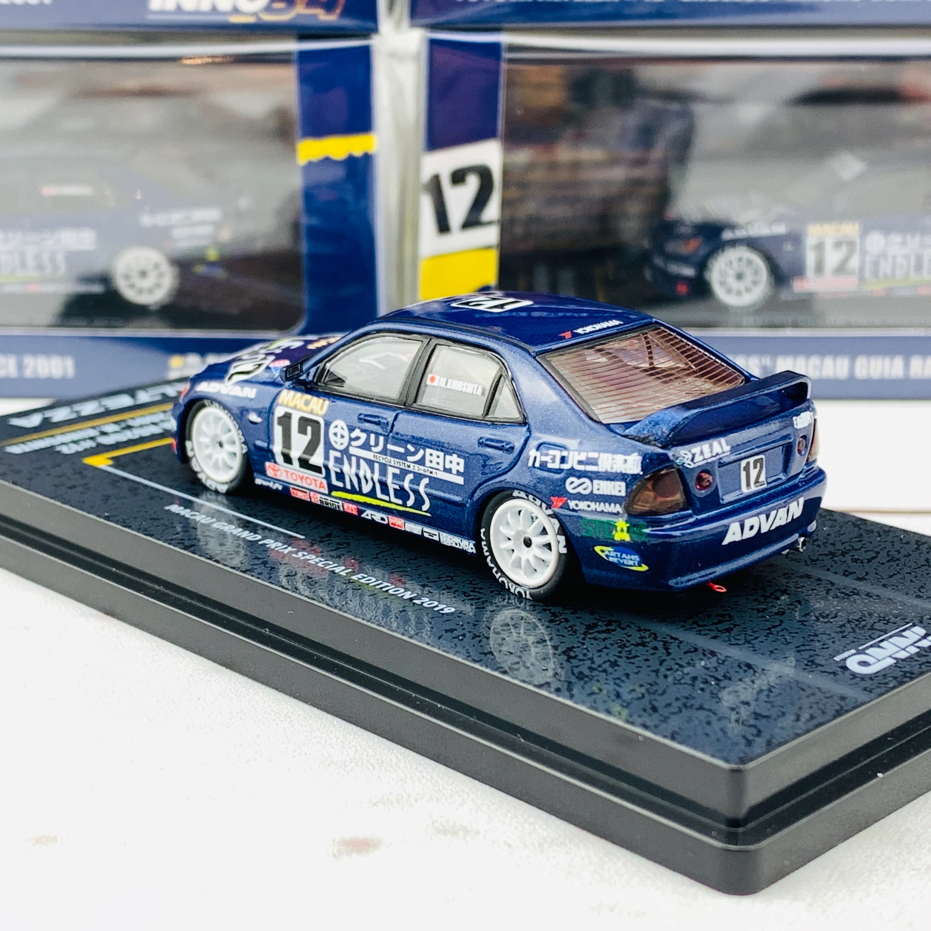 INNO64 1/64 Toyota Altezza RS200 #12 Macau Guia Race 2001 - M. Kinoshita Macau Grand Prix Special Edition 2019 IN64-MGP19-RS200 - Image 4