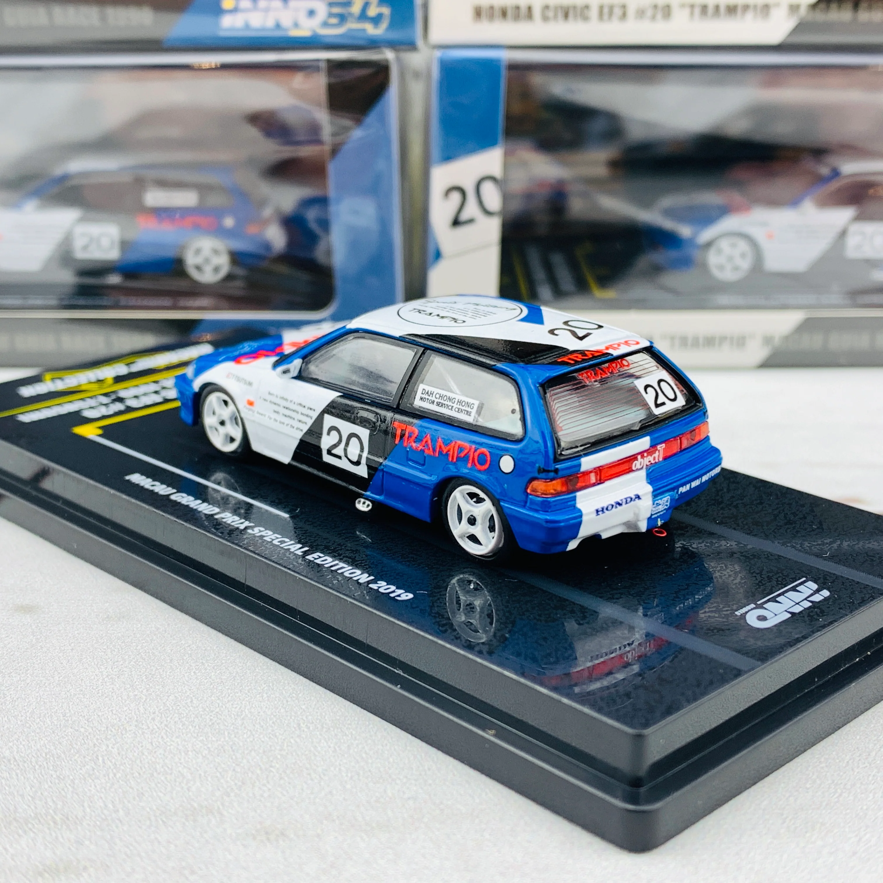 INNO64 1/64 Honda Civic EF3 #20 Macau Guia Race 1990 - T. Tsutsumi Macau Grand Prix Special Edition 2019 IN64-MGP19-EF3 - Image 4