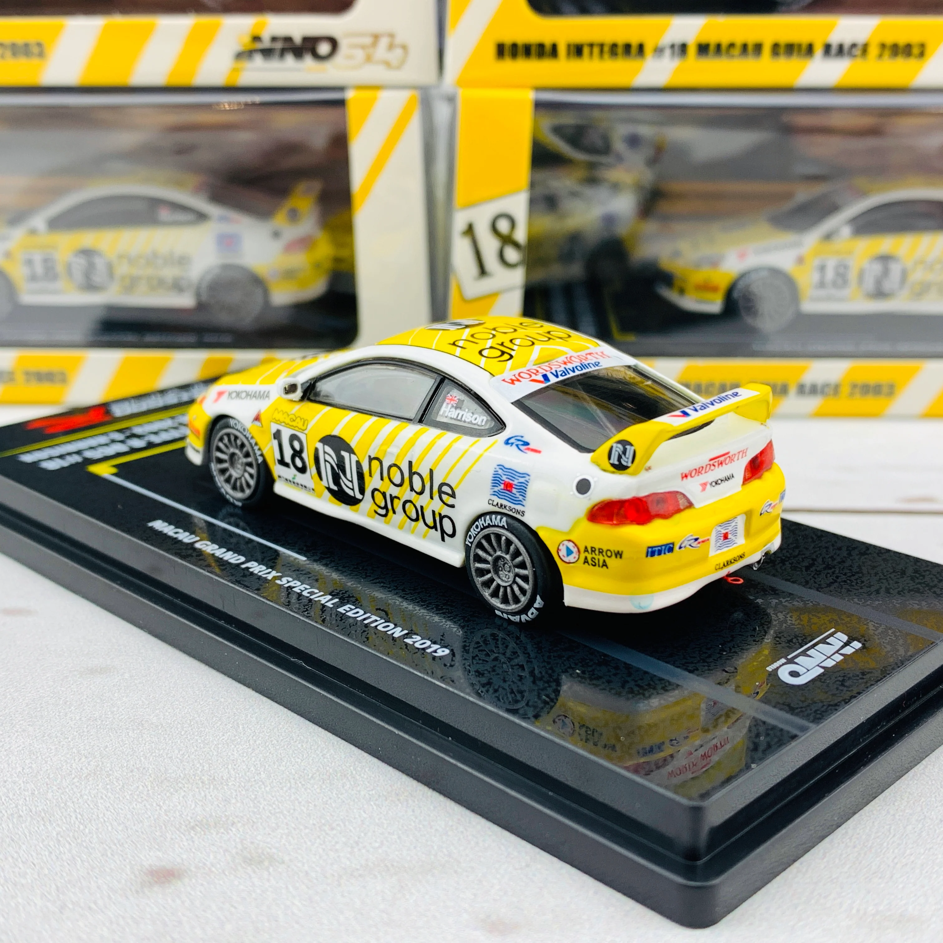 INNO64 1/64 Honda Integra Type-R DC5 #18 Macau Guia Race 2003 - S. Harrison Macau Grand Prix Special Edition 2019 IN64-MGP19-DC501 - Image 4