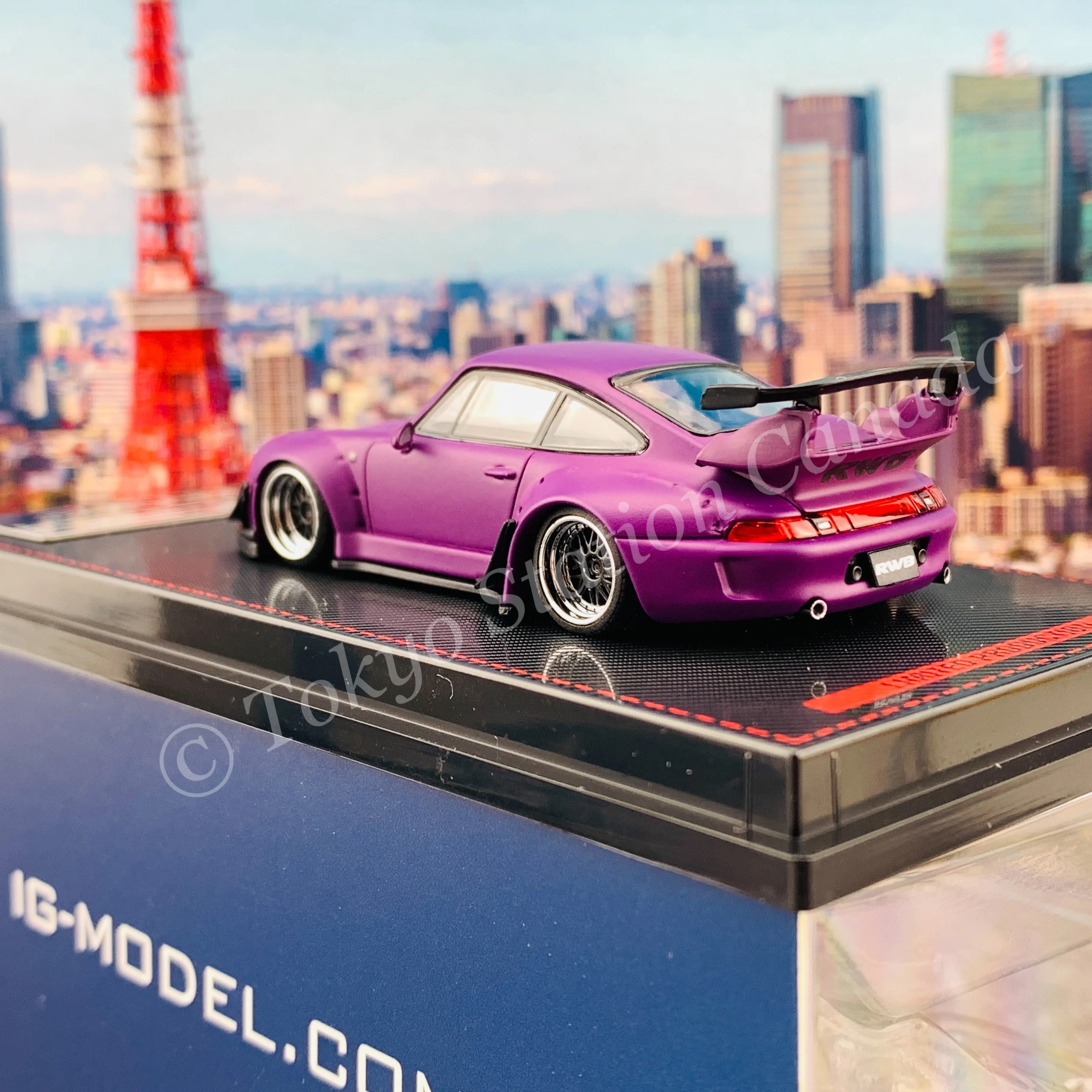 Ignition Model 1/64 RWB 993 Matte Purple With Mr. Nakai metal figurine IG2151 - Image 4