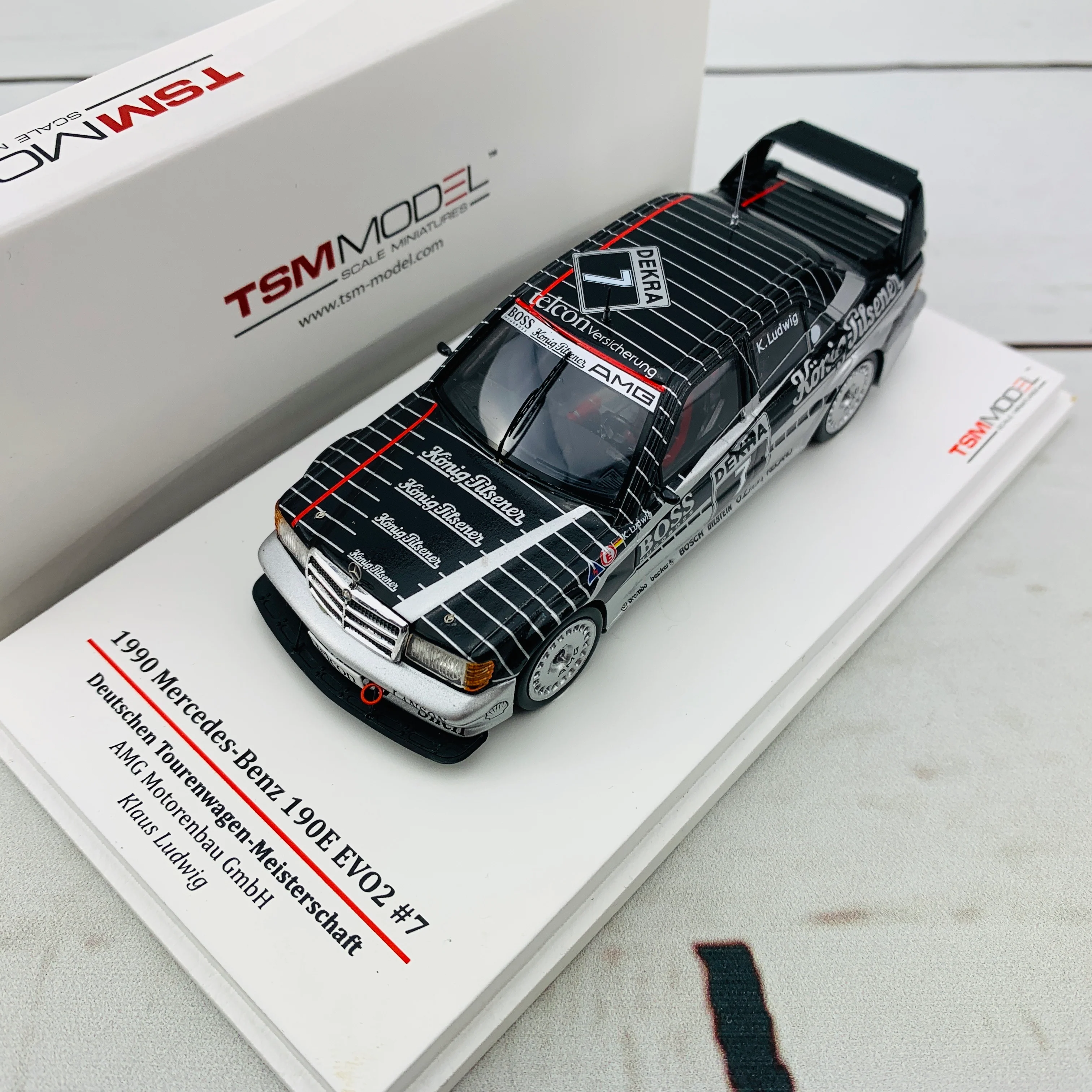 TSM MODEL 1/43 Mercedes-Benz 190E EVO2 1990 DTM #7 AMG Motorenbau GmbH Klaus Ludwing TSM124346 - Image 3