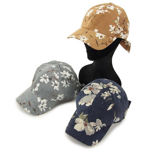 Corduroy Flower Pattern Cap - Navy blue - Image 2