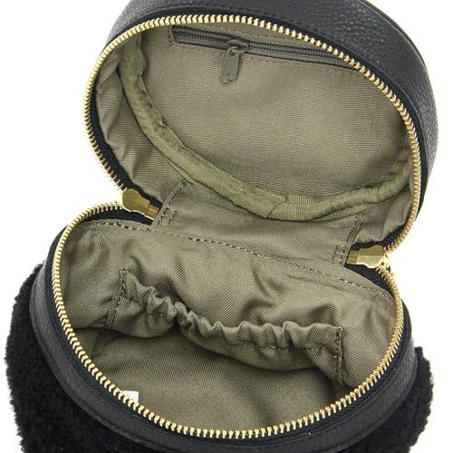 Leather Drum Cylinder Shoulder Bag - Black - Image 2