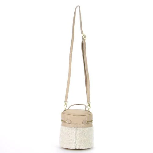 Leather Drum Cylinder Shoulder Bag - Off White - Image 2
