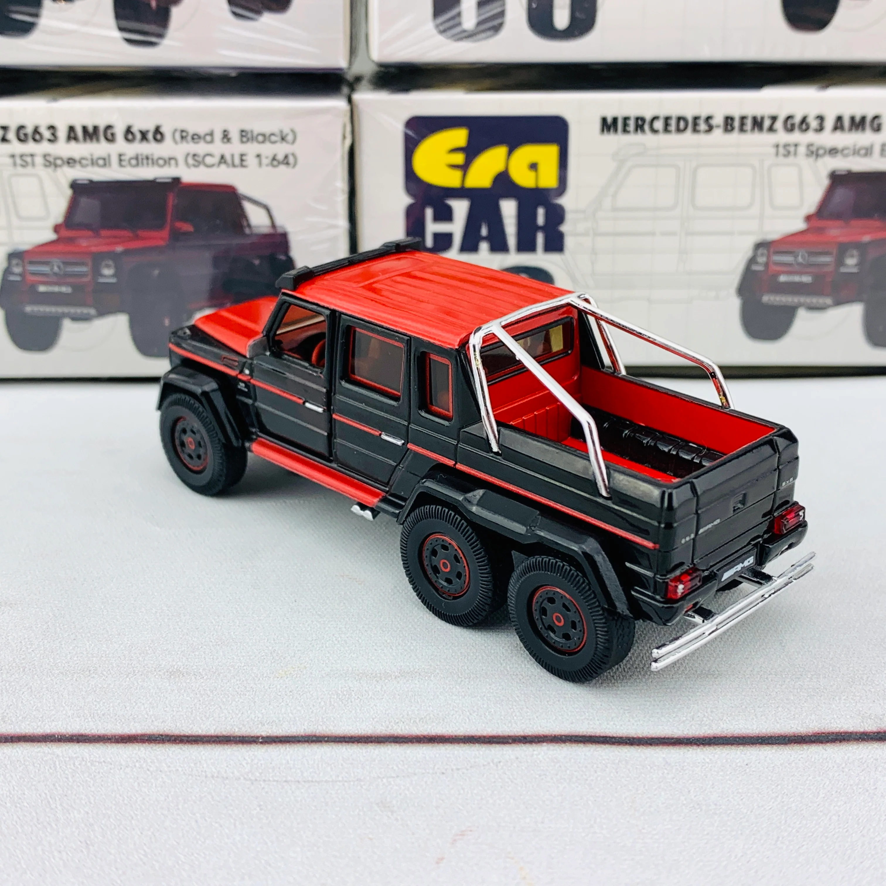 ERA CAR 06 1/64 Mercedes Benz G63 AMG 6x6 Red & Black 1st Special Edition MB196X6RF06 - Image 3
