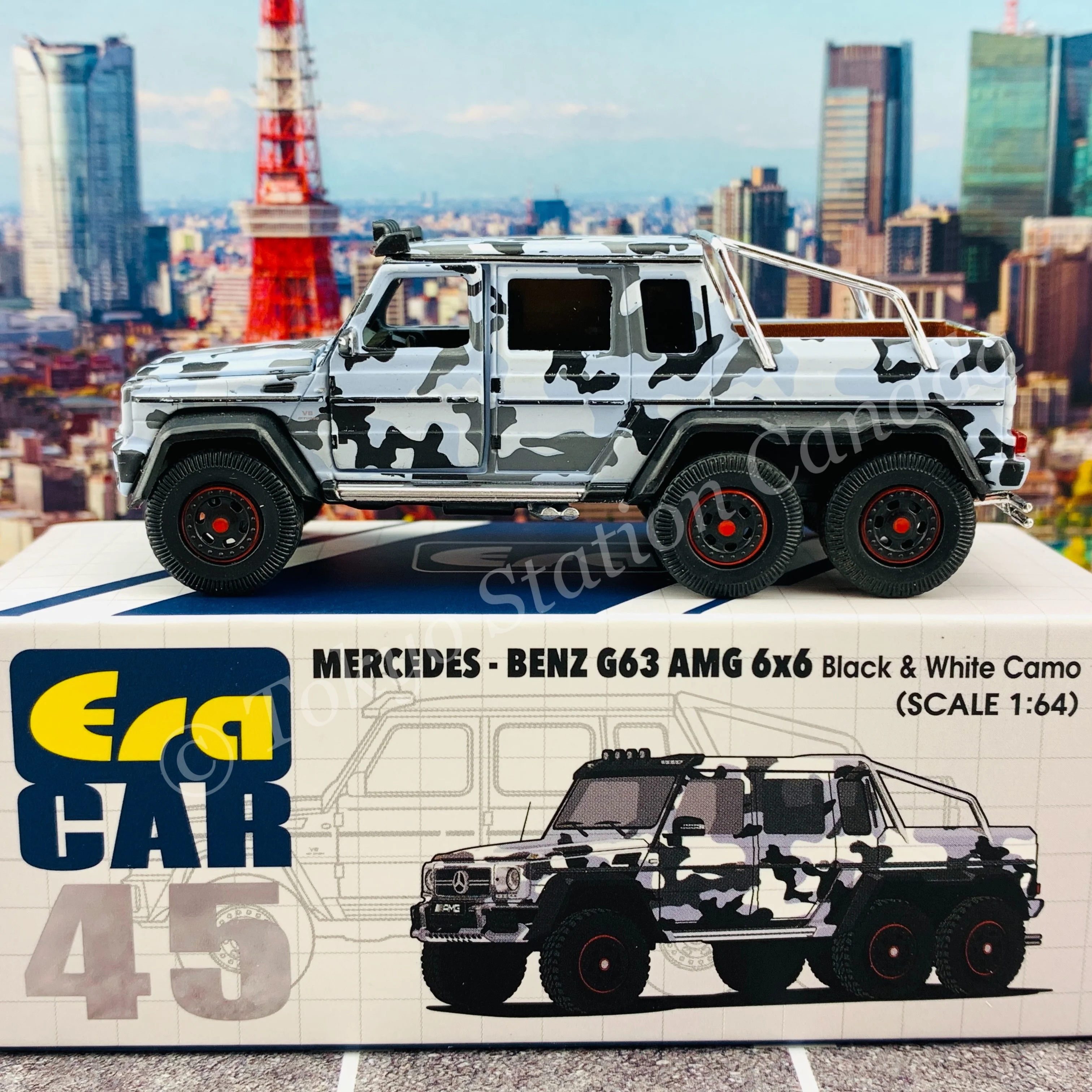 ERA CAR 45 1/64 Mercedes-Benz G63 AMG 6x6 Black & White Camo MB206X6RN45 - Image 3