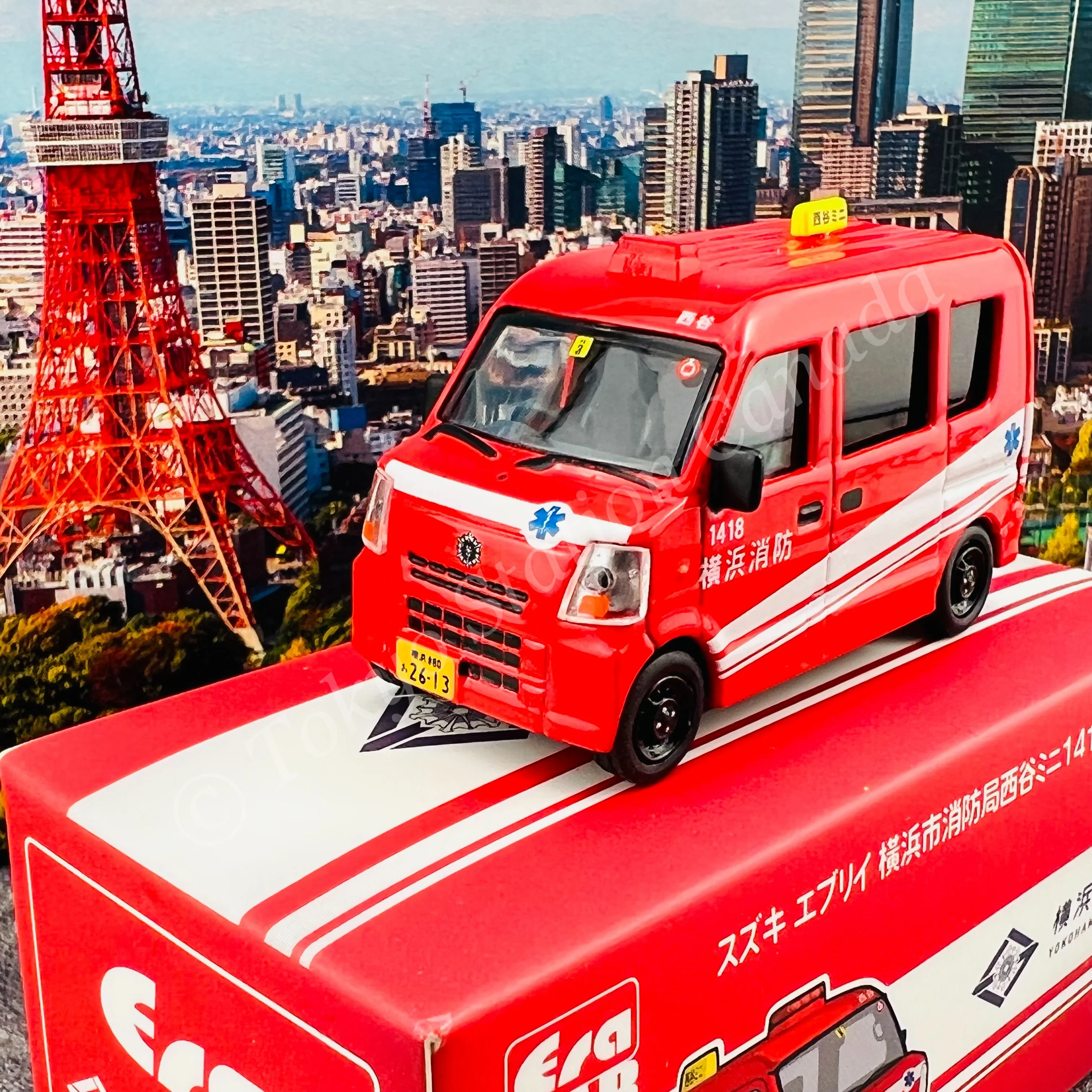 ERA CAR 1/64 Suzuki Every Yokohama City Fire Bureau Nishiya Mini 1418 (4897099931607) - Image 2