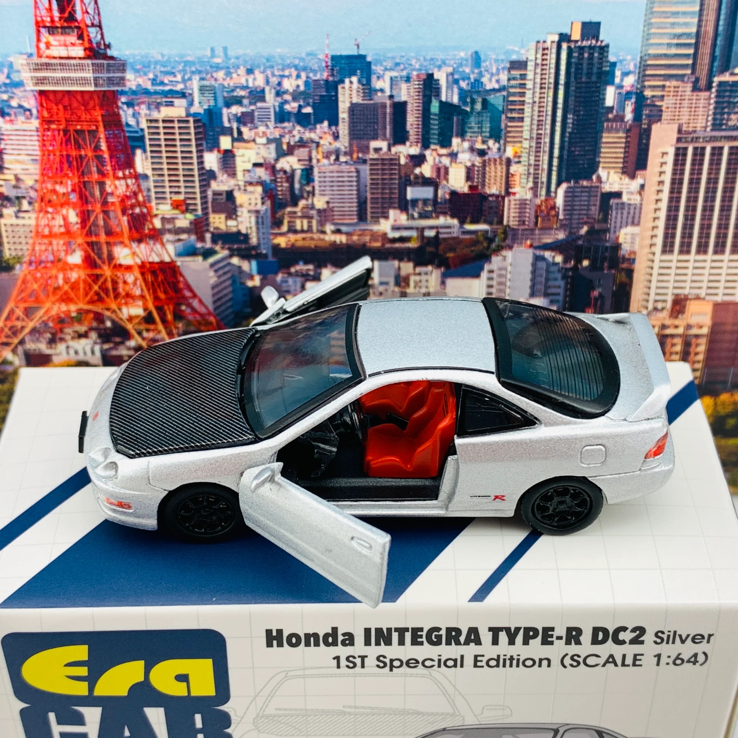ERA CAR 28 1/64 Honda Integra Type-R DC2 Silver 1ST Special Edition HA20DC2RF28 - Image 4
