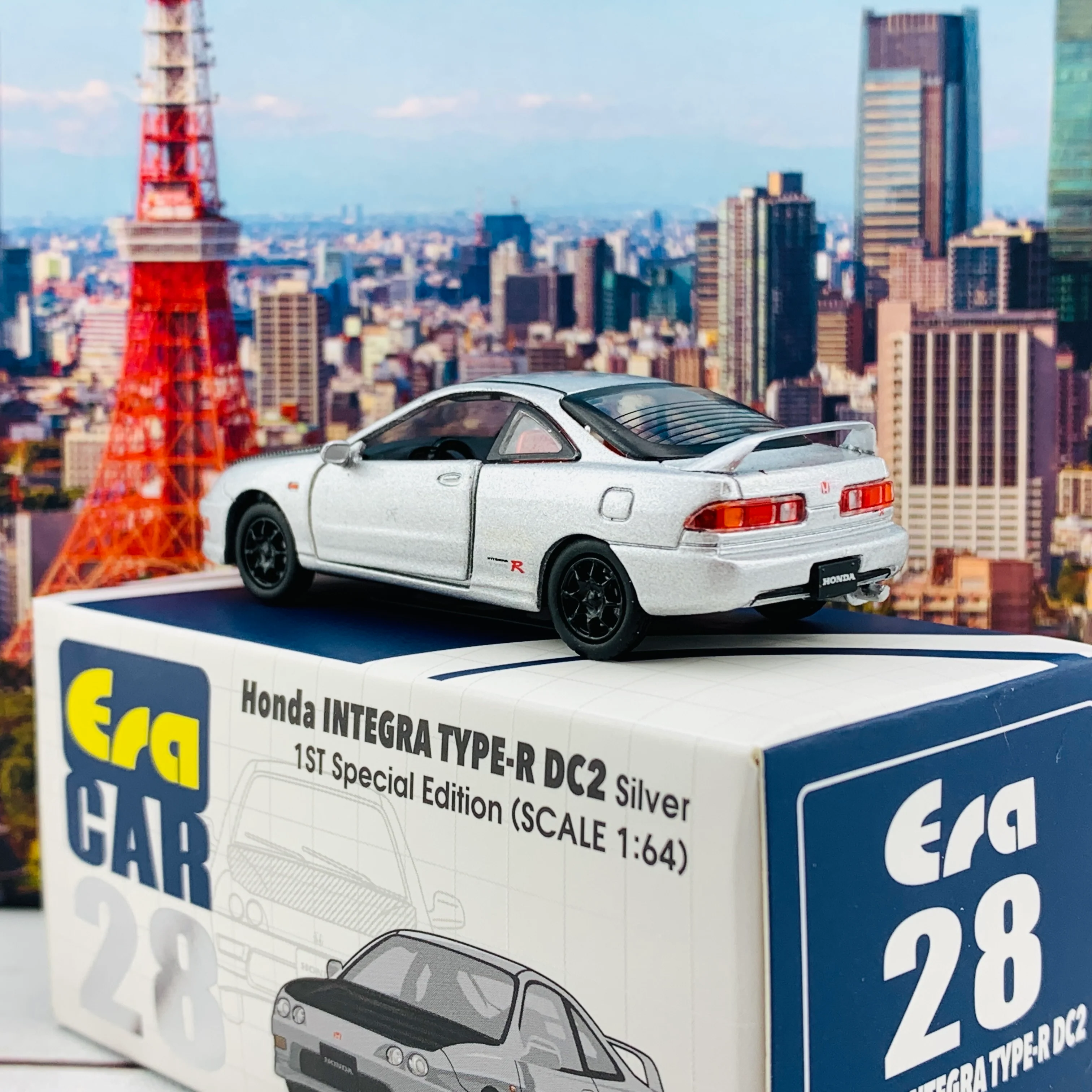 ERA CAR 28 1/64 Honda Integra Type-R DC2 Silver 1ST Special Edition HA20DC2RF28 - Image 5