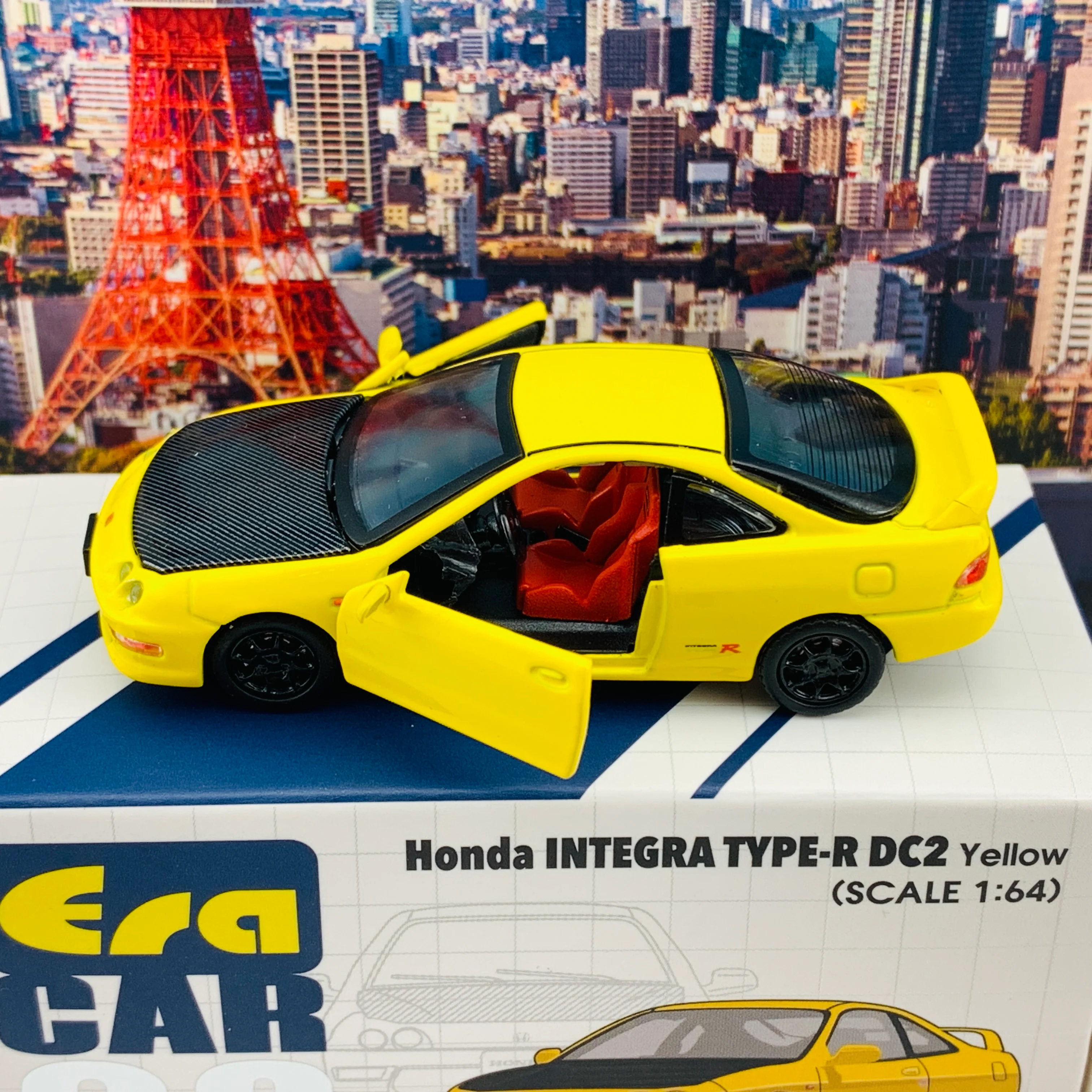 ERA CAR 28 1/64 Honda Integra Type-R DC2 Yellow HA20DC2RN28 - Image 4