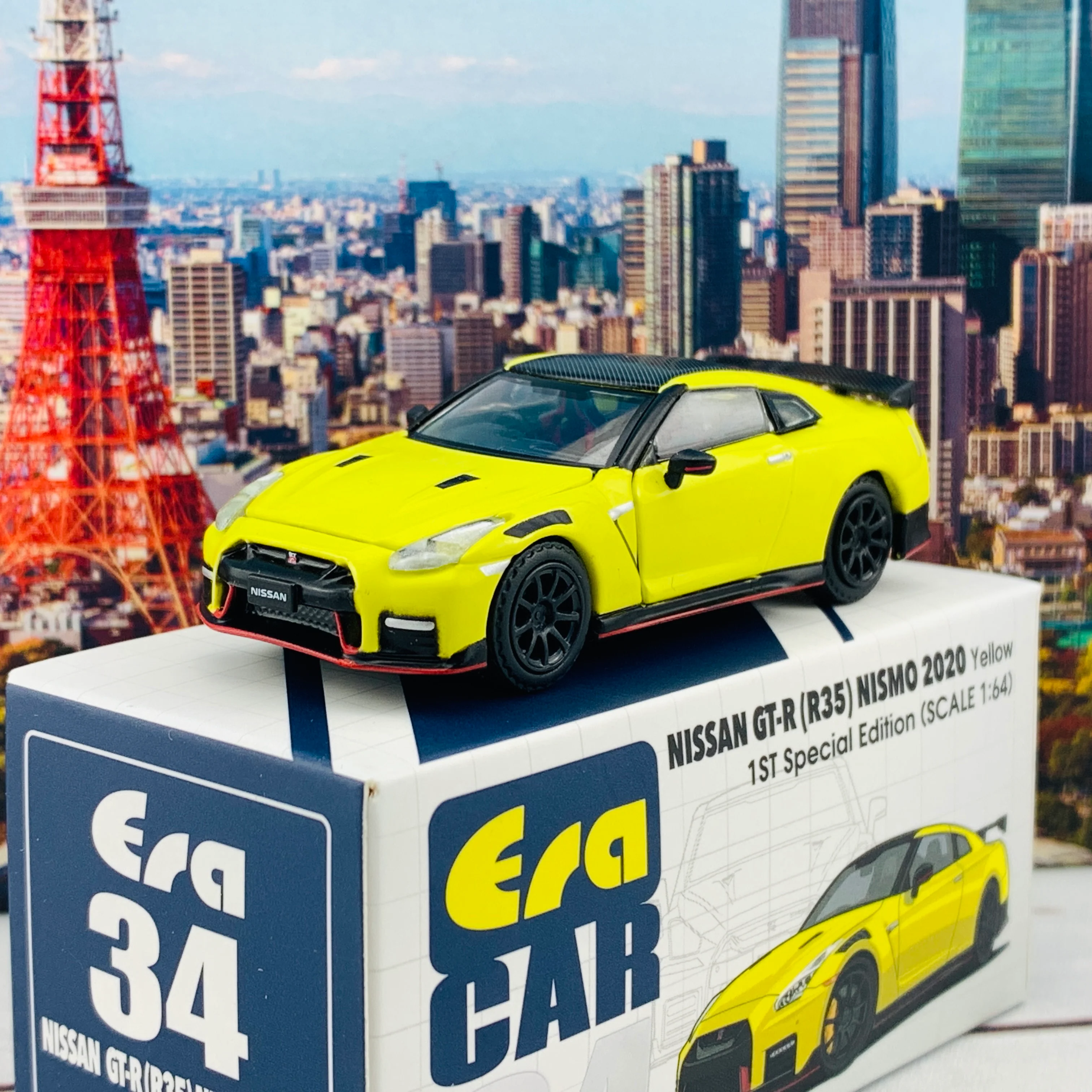 ERA CAR 34 1/64 Nissan GTR R35 NISMO 2020 Yellow 1ST Special Edition NS20GTRRF34 - Image 2
