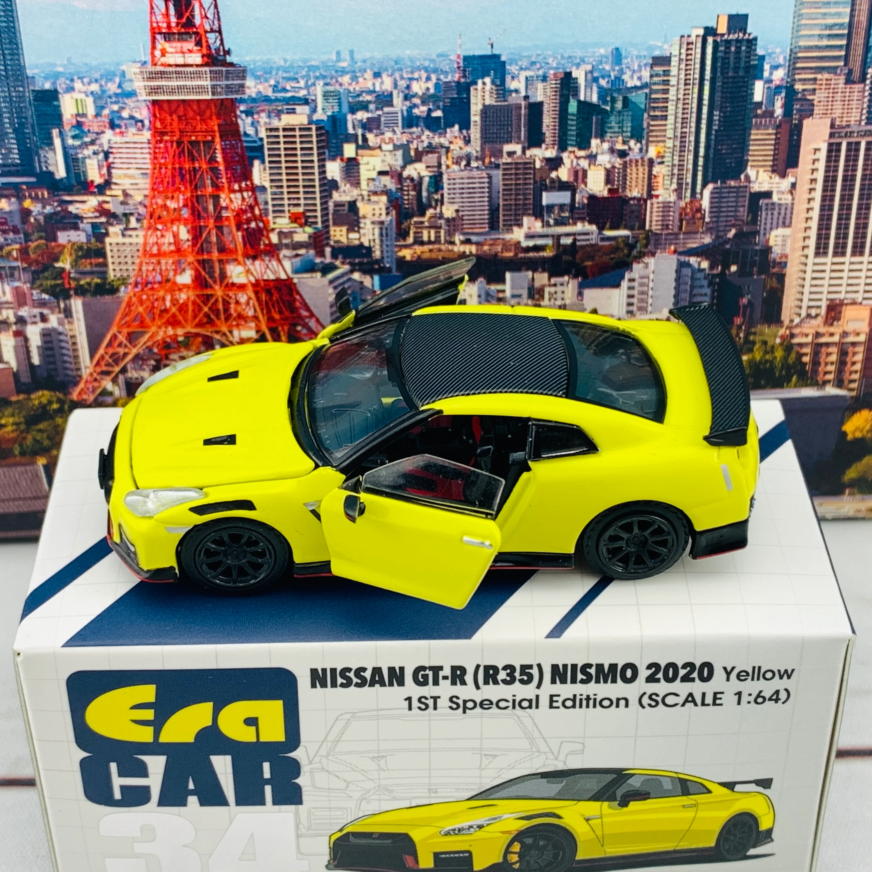 ERA CAR 34 1/64 Nissan GTR R35 NISMO 2020 Yellow 1ST Special Edition NS20GTRRF34 - Image 5
