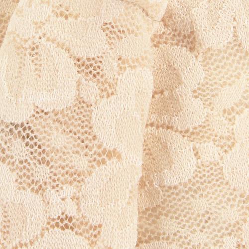 Fingerless Lace Glove Short Length - Beige - Image 2
