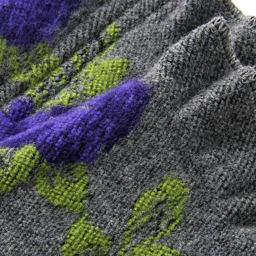 French Handwarmer Rose Pattern - Grey x Purple - Image 3