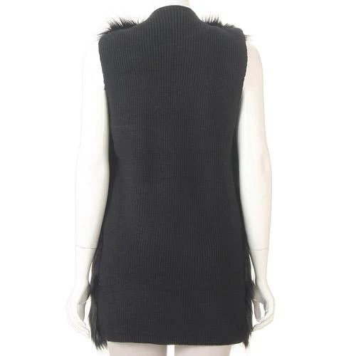 Fur vest - Black - Image 2