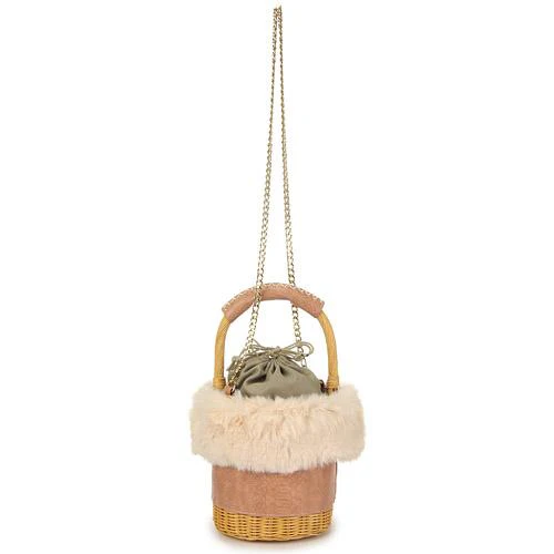 Rattan Bucket Bag - Beige - Image 2