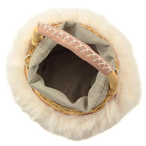 Rattan Bucket Bag - Beige - Image 3