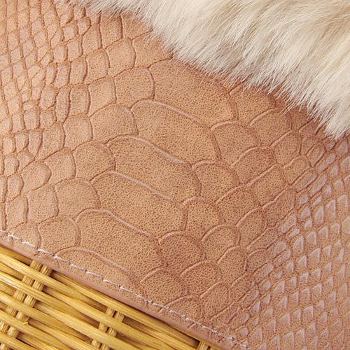 Rattan Bucket Bag - Beige - Image 4