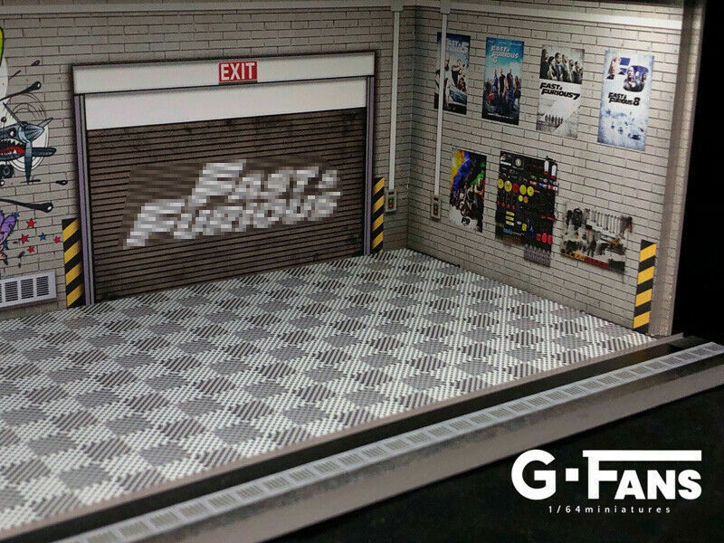 G-FANS 1/64 Diorama with LED Light Fast & Furious Garage 710016 - Image 3