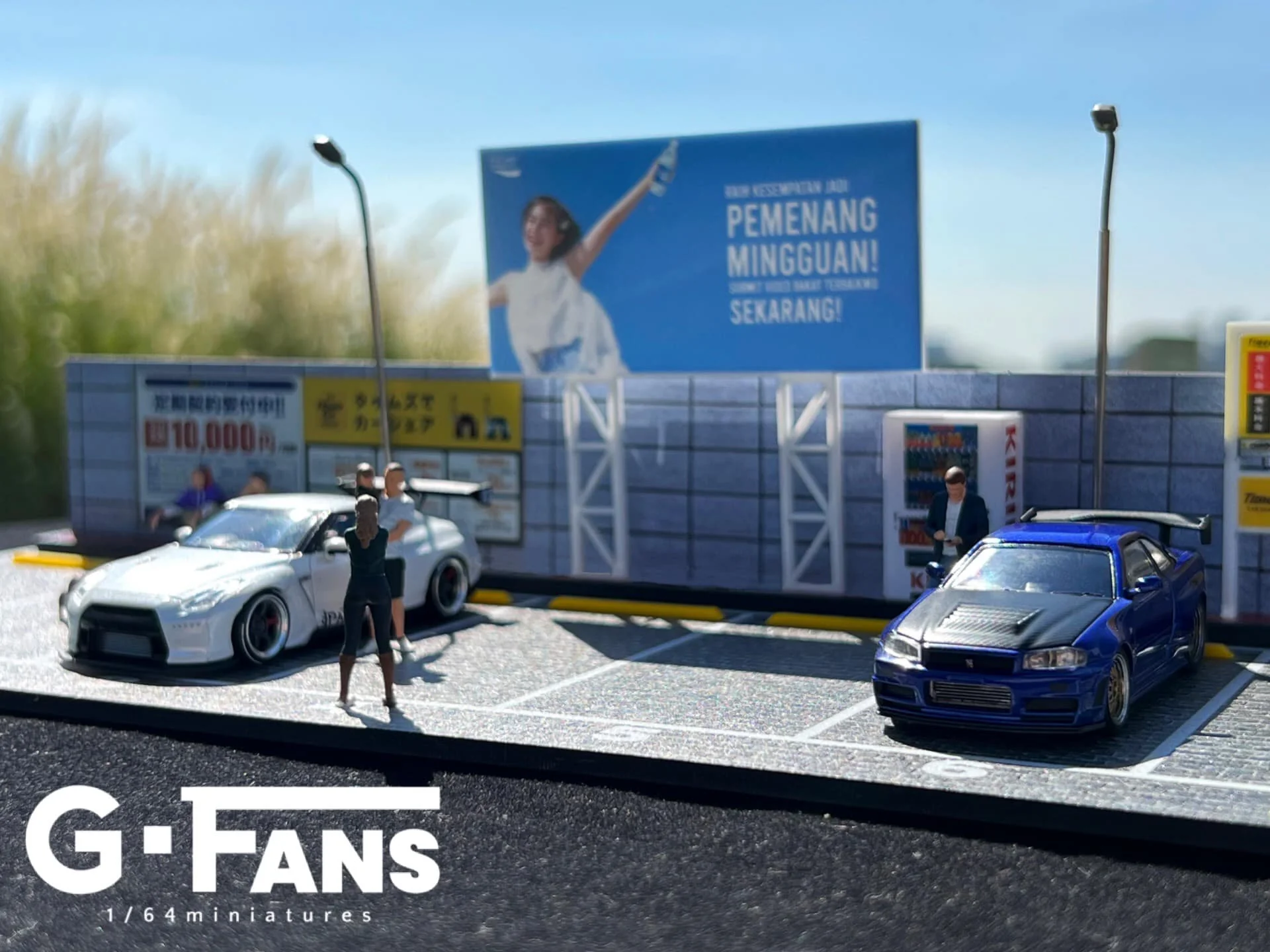 G-FANS 1/64 Diorama with LED Light Japanese Parking Lot 710028 - Image 3