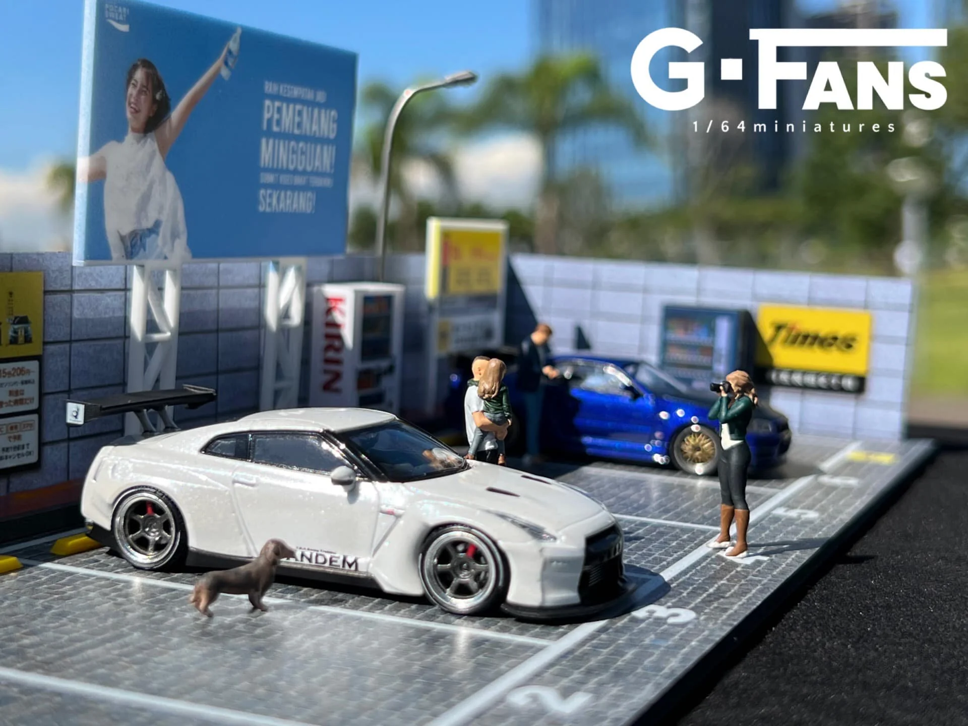 G-FANS 1/64 Diorama with LED Light Japanese Parking Lot 710028 - Image 4