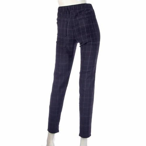 GUNZE L Navy Blue Checker Brushed Legging - Image 2