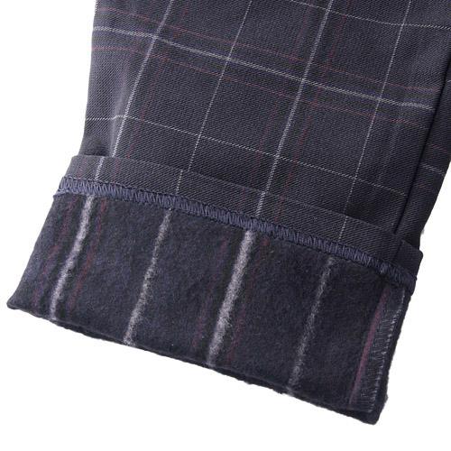 GUNZE L Navy Blue Checker Brushed Legging - Image 3