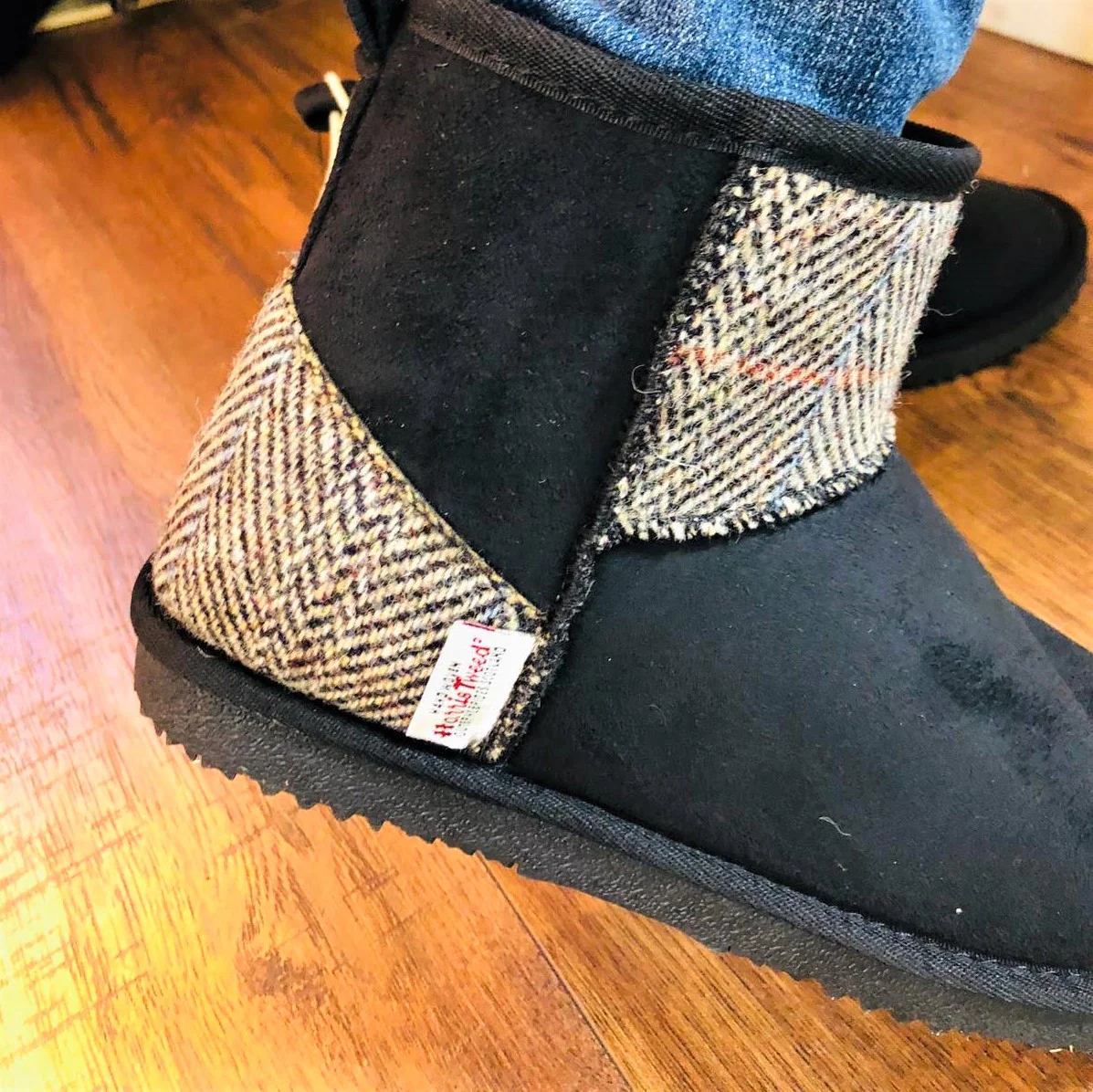 Harris Tweed Boots Black Medium - Image 3
