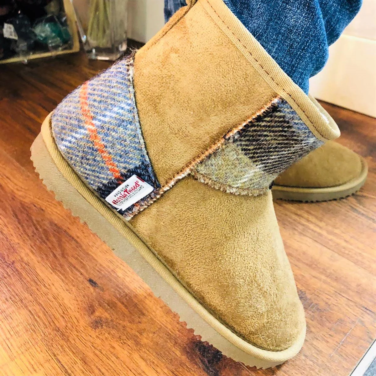 Harris Tweed Boots Camel Large - Image 2