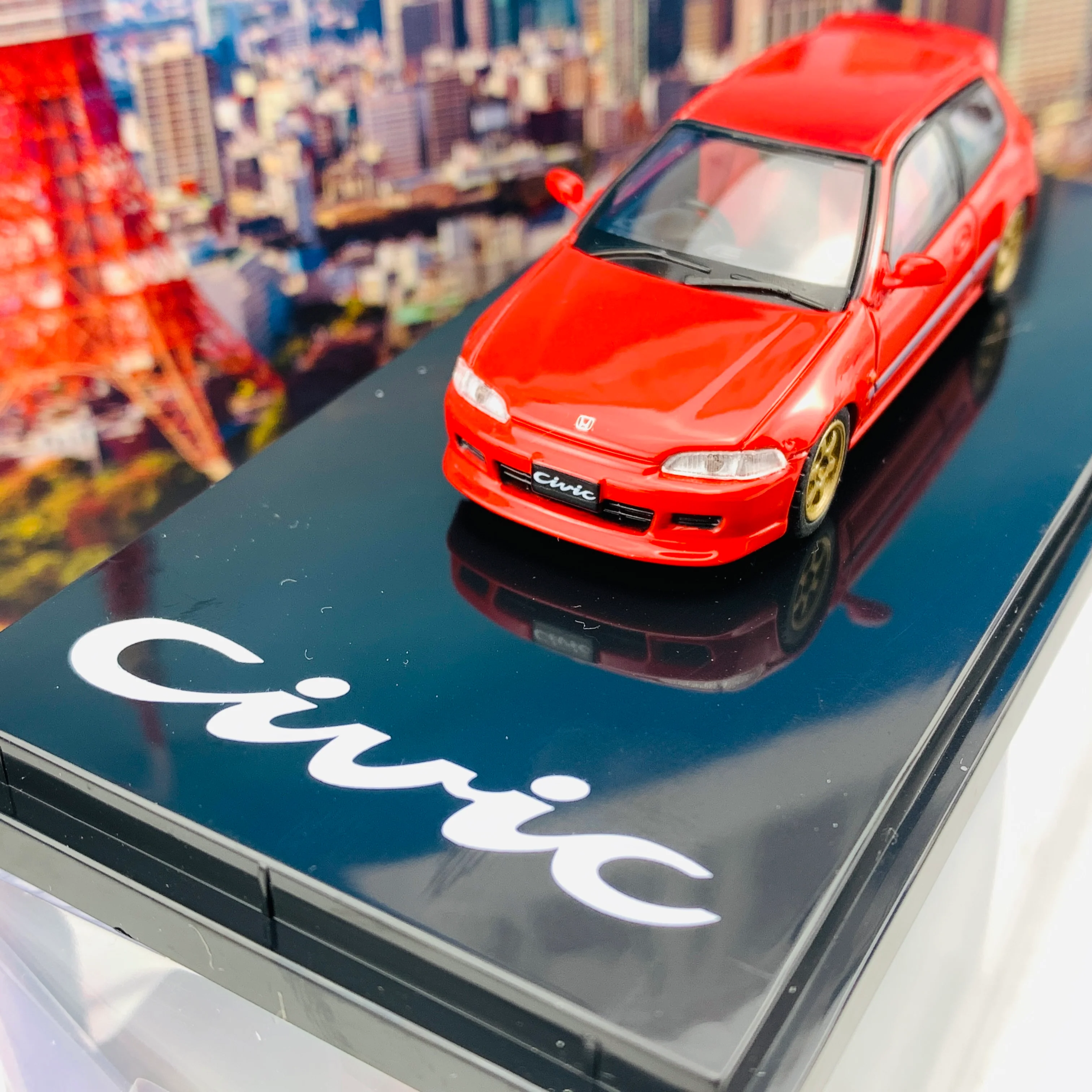 HOBBY JAPAN 1/64 Honda Civic EG6 Customized Version RED HJ641017CR - Image 3