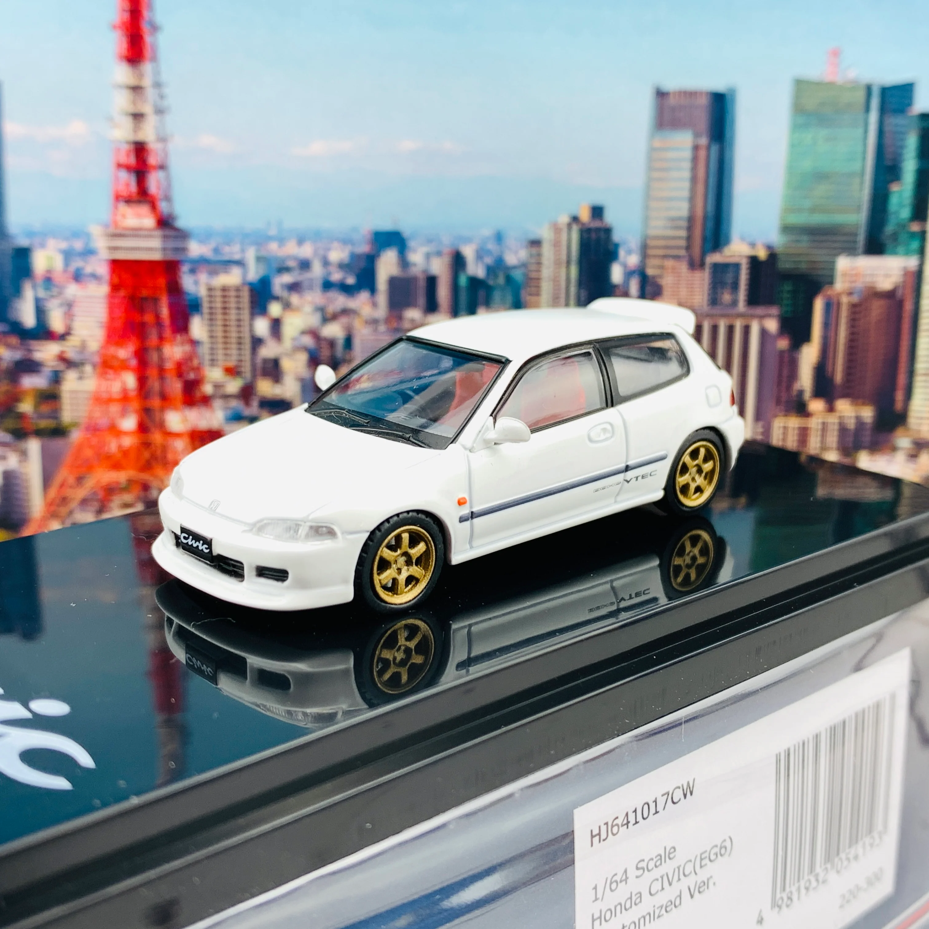 HOBBY JAPAN 1/64 Honda Civic EG6 Customized Version WHITE HJ641017CW - Image 2