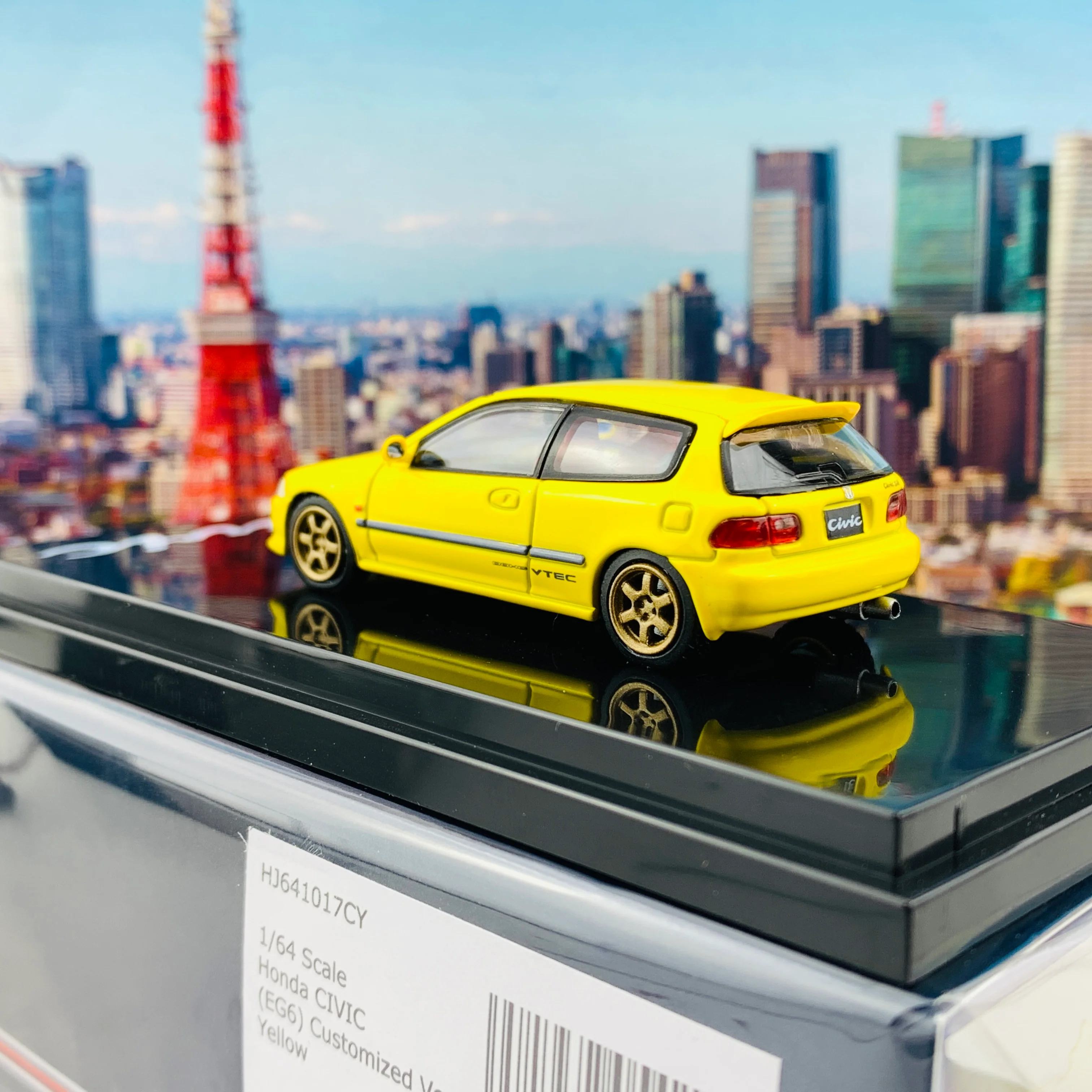 HOBBY JAPAN 1/64 Honda Civic EG6 Customized Version YELLOW HJ641017CY - Image 3