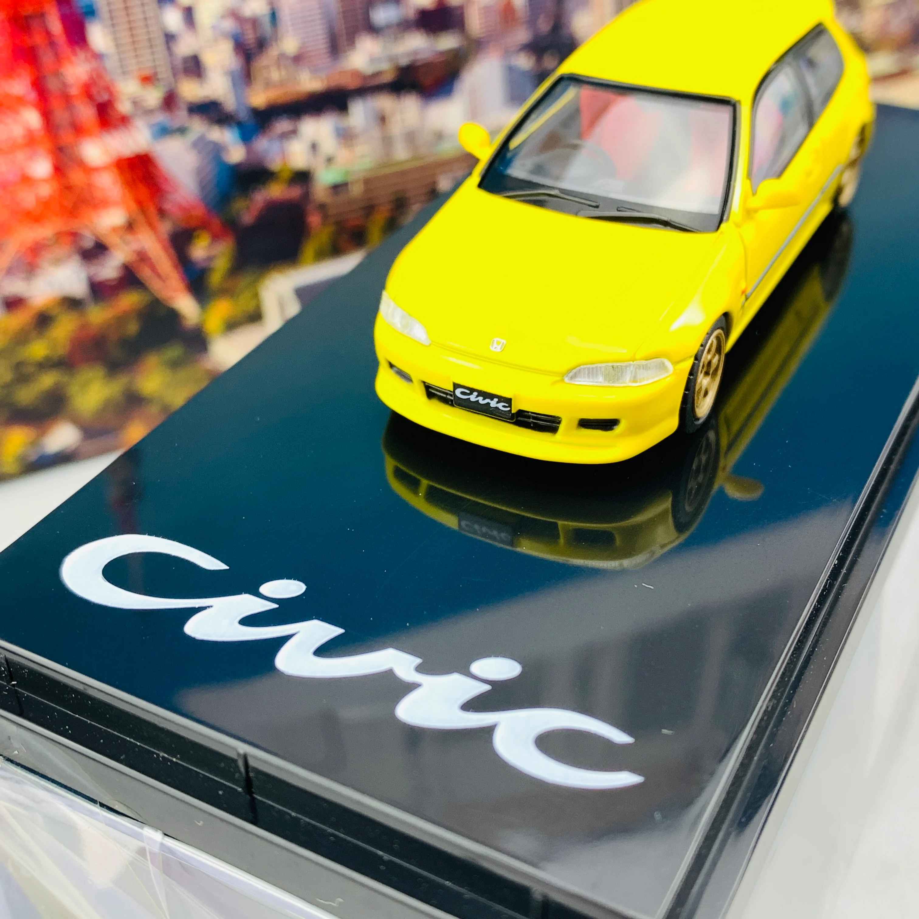 HOBBY JAPAN 1/64 Honda Civic EG6 Customized Version YELLOW HJ641017CY - Image 4