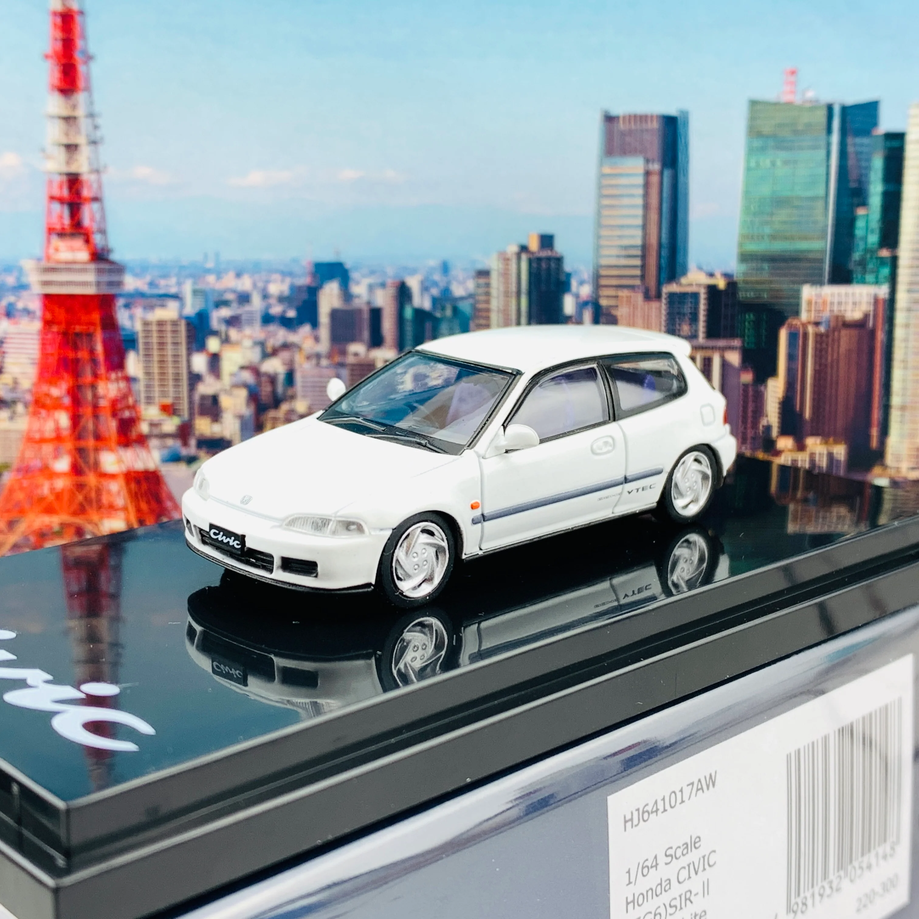 HOBBY JAPAN 1/64 Honda Civic EG6 SIR-II FROST WHITE HJ641017AW - Image 2
