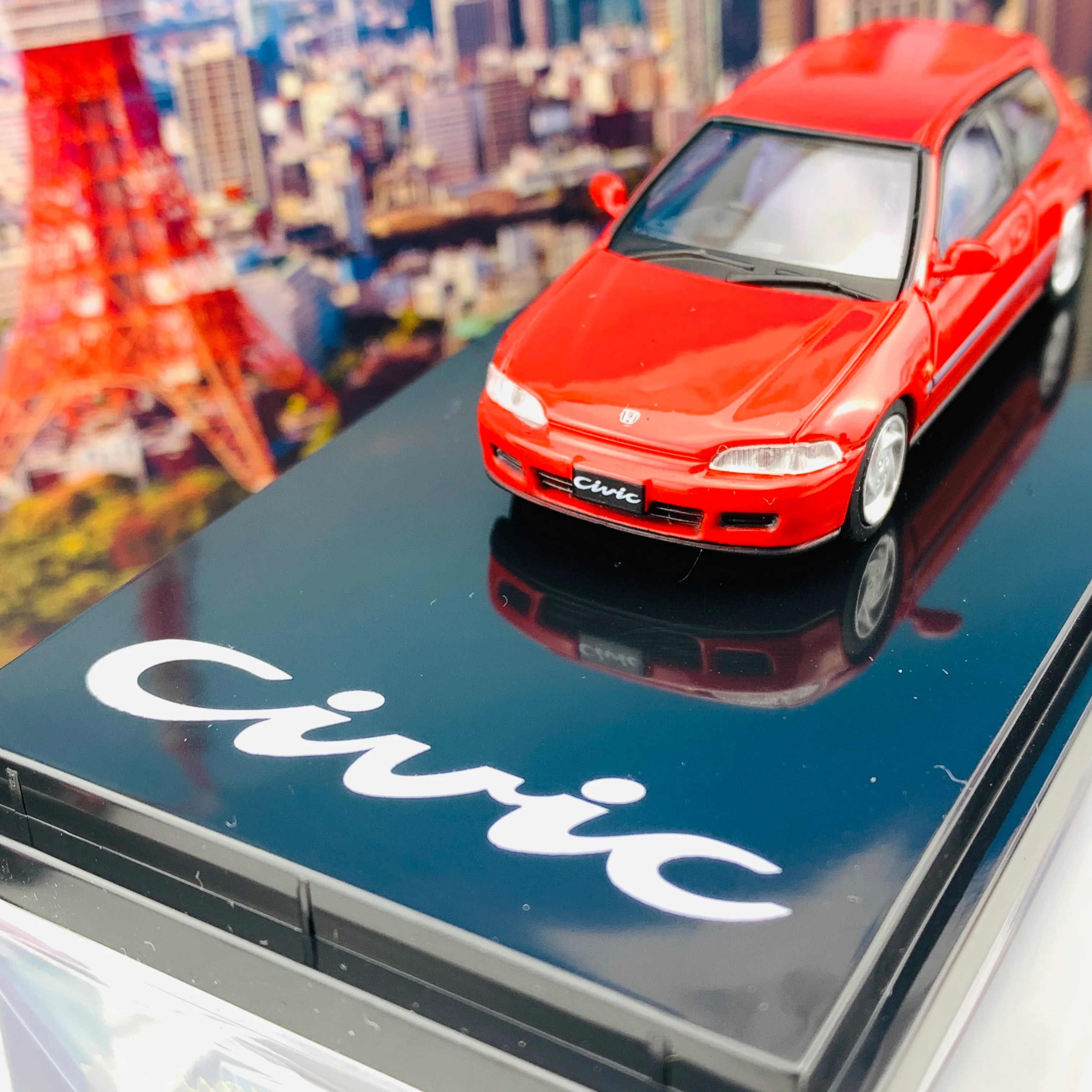HOBBY JAPAN 1/64 Honda Civic EG6 SIR-II MILANO RED HJ641017AR - Image 3