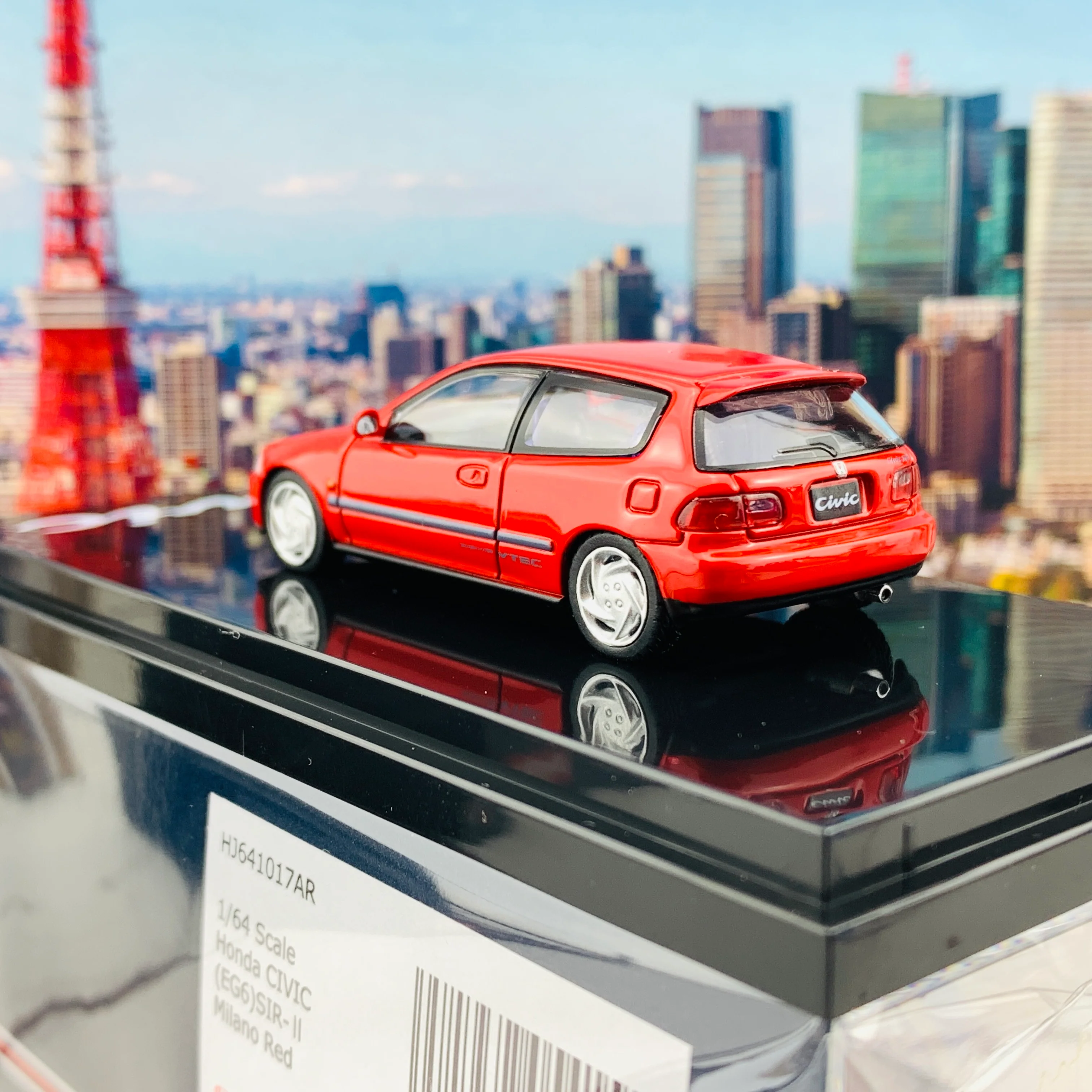 HOBBY JAPAN 1/64 Honda Civic EG6 SIR-II MILANO RED HJ641017AR - Image 4
