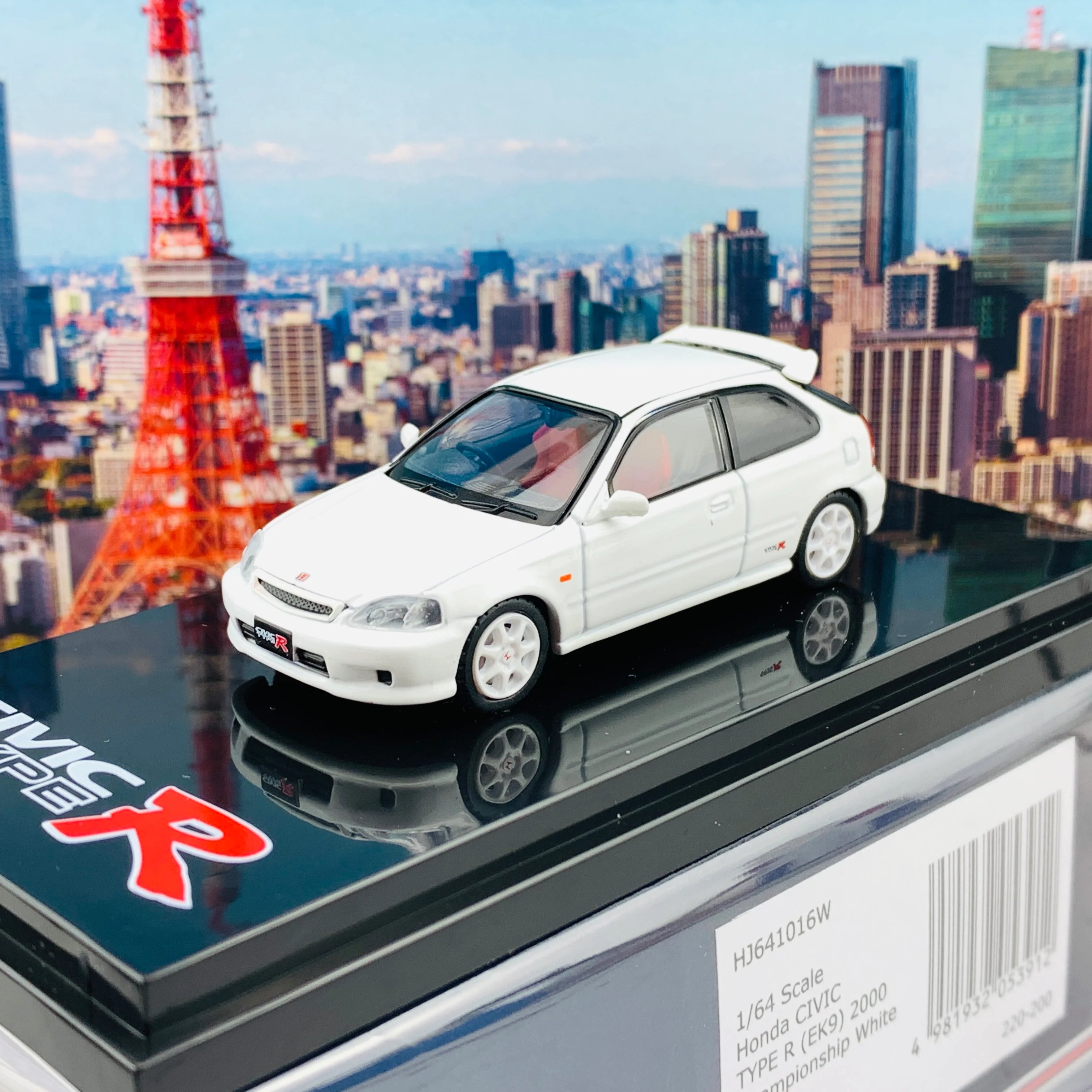 HOBBY JAPAN 1/64 Honda Civic TYPE R EK9 2000 CHAMPIONSHIP WHITE HJ641016W - Image 2