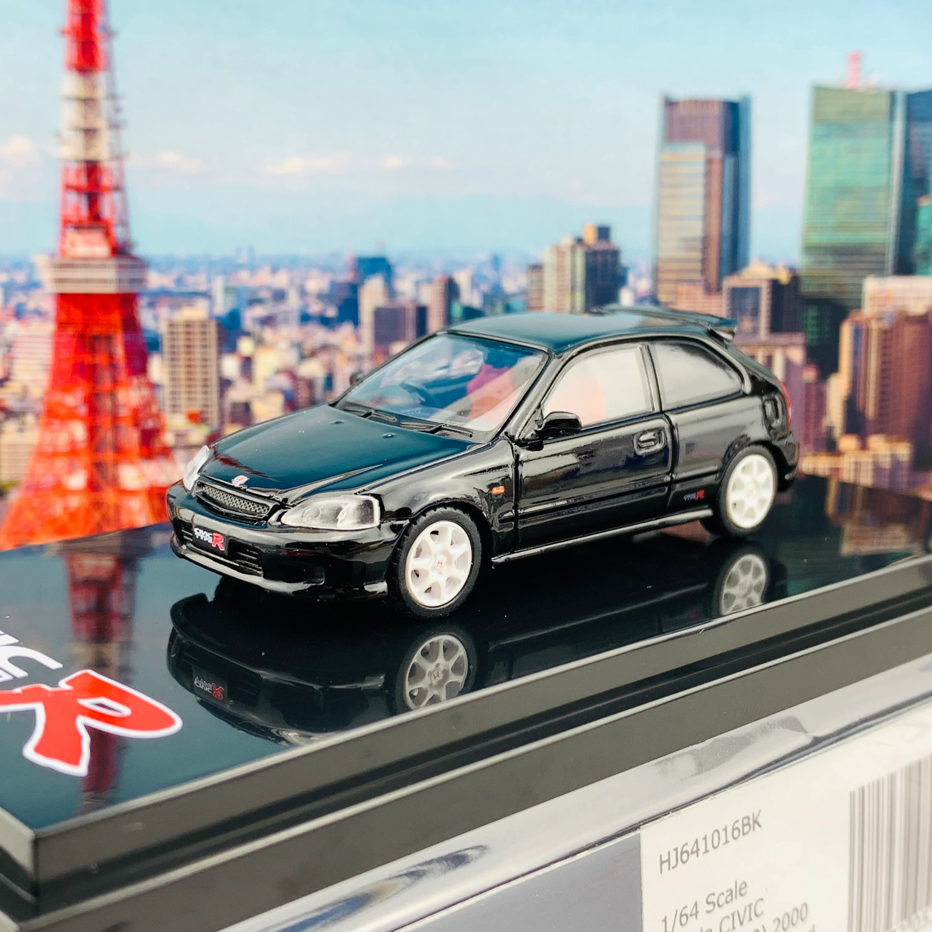 HOBBY JAPAN 1/64 Honda Civic TYPE R EK9 2000 STARLIGHT BLACK PEARL HJ641016BK - Image 2