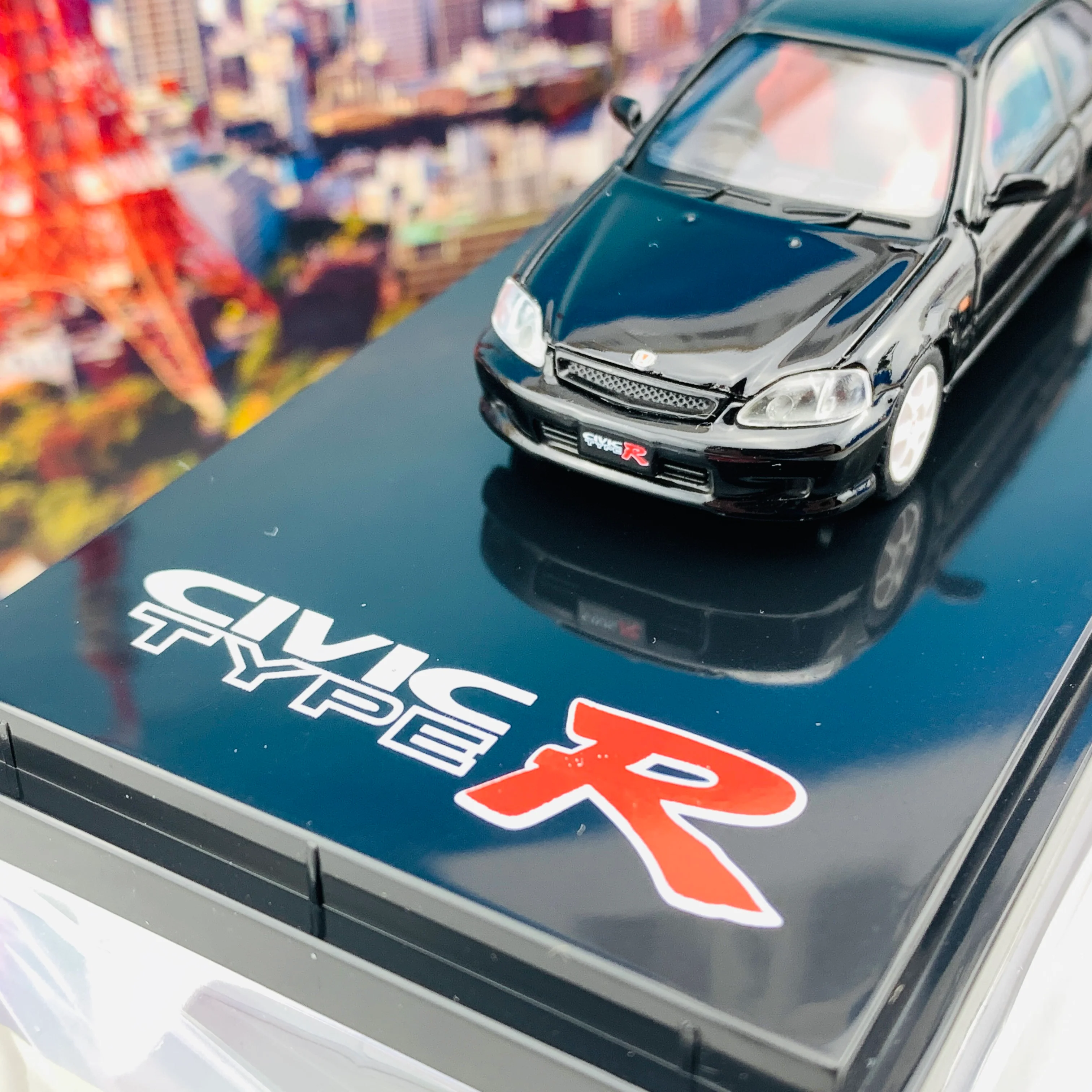 HOBBY JAPAN 1/64 Honda Civic TYPE R EK9 2000 STARLIGHT BLACK PEARL HJ641016BK - Image 3