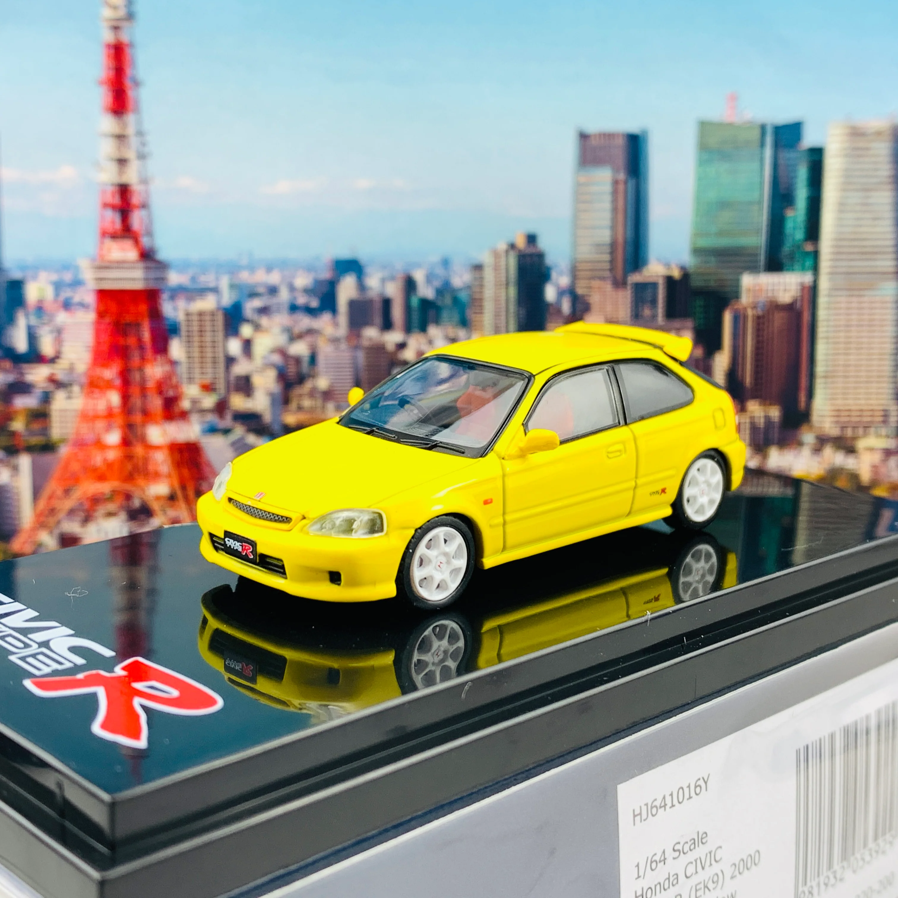 HOBBY JAPAN 1/64 Honda Civic TYPE R EK9 2000 SUNLIGHT YELLOW HJ641016Y - Image 2