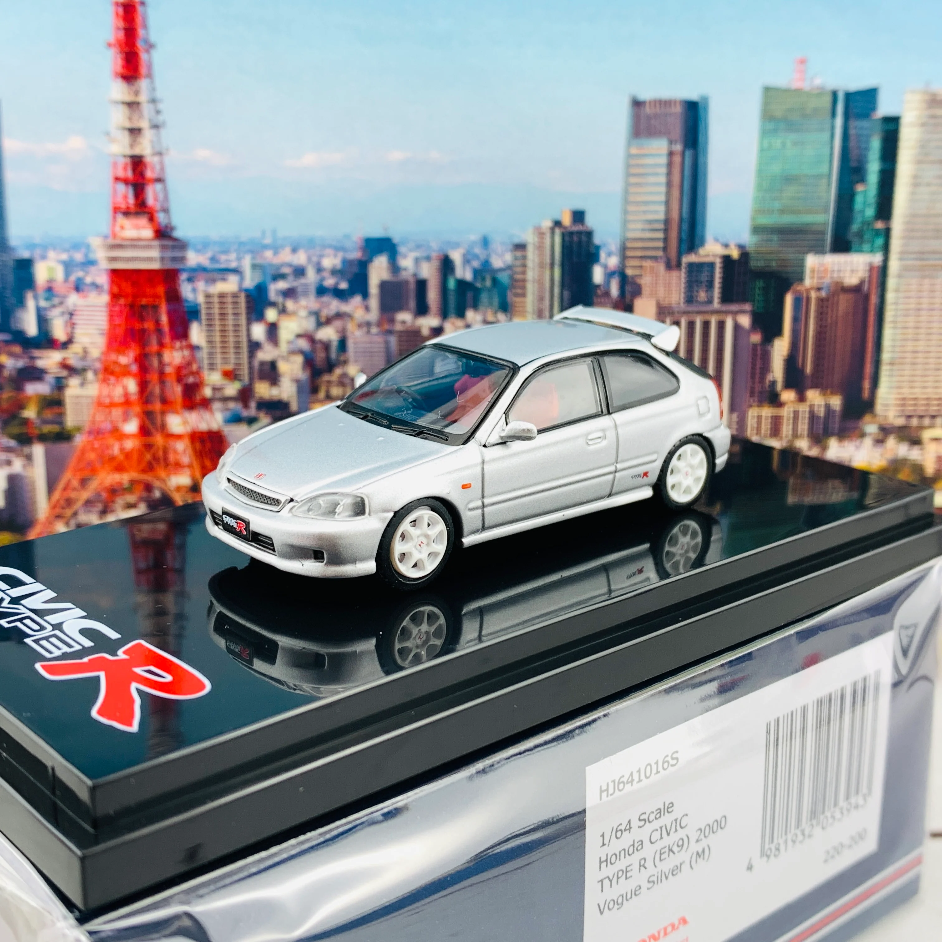 HOBBY JAPAN 1/64 Honda Civic TYPE R EK9 2000 VOGUE SILVER HJ641016S - Image 2