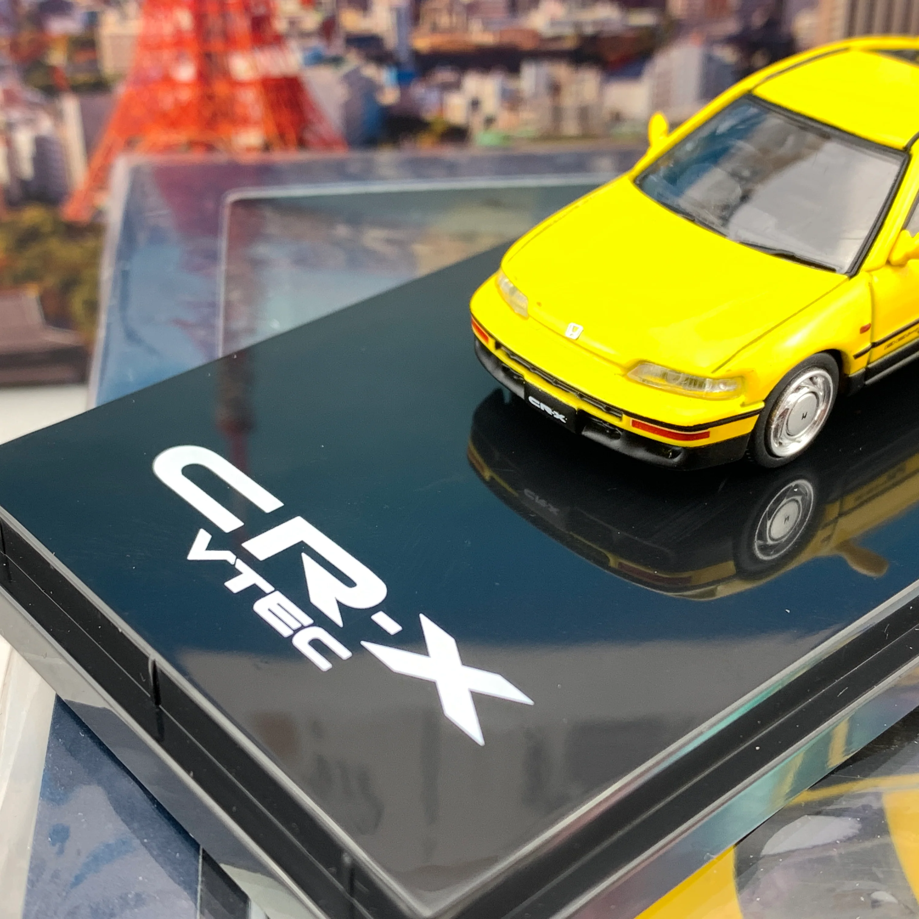 HOBBY JAPAN 1/64 Honda CRX SiR EF8 Yellow HJ641005SY - Image 3