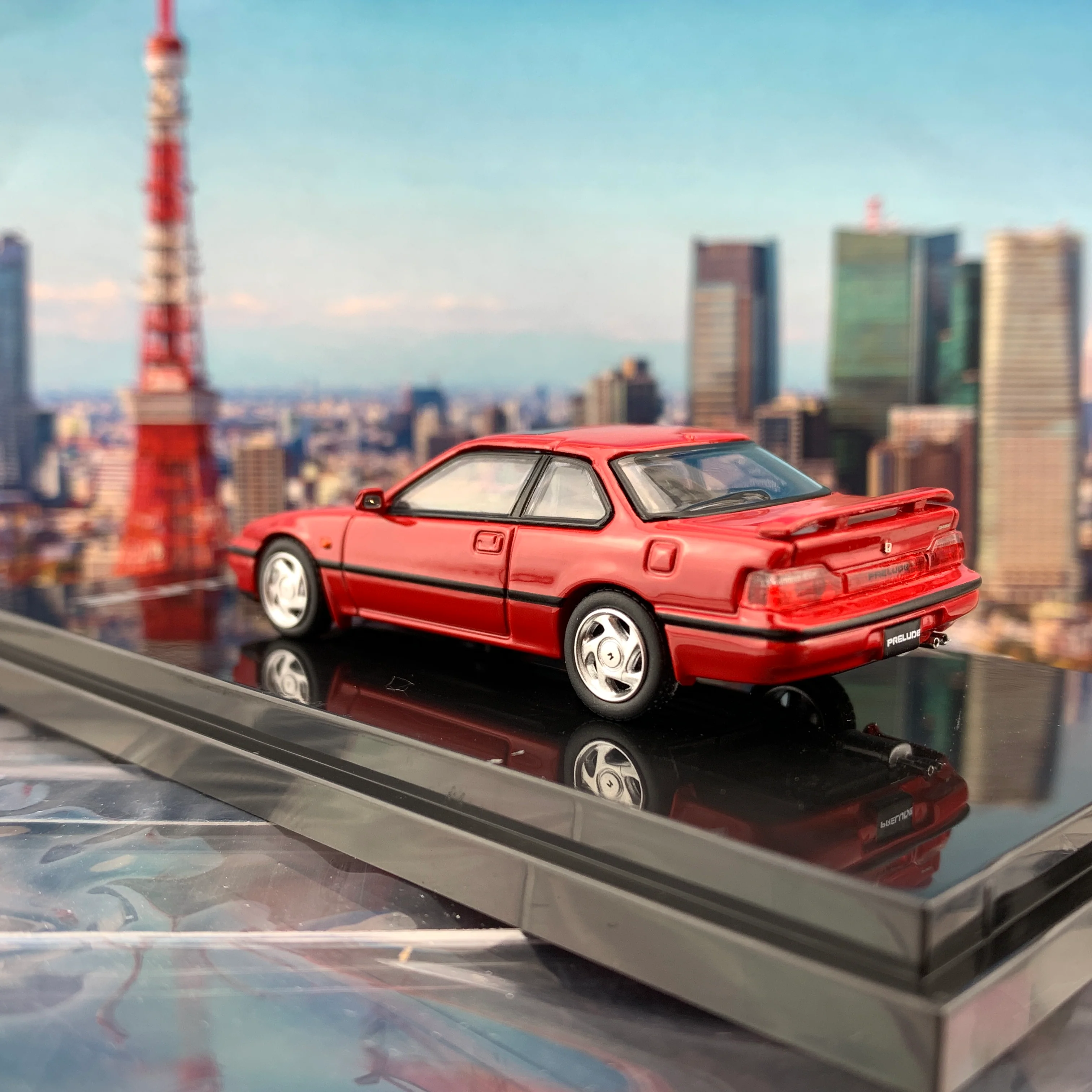 HOBBY JAPAN 1/64 Honda Prelude Si (BA5) 1989 Phenix Red HJ641002AR - Image 4