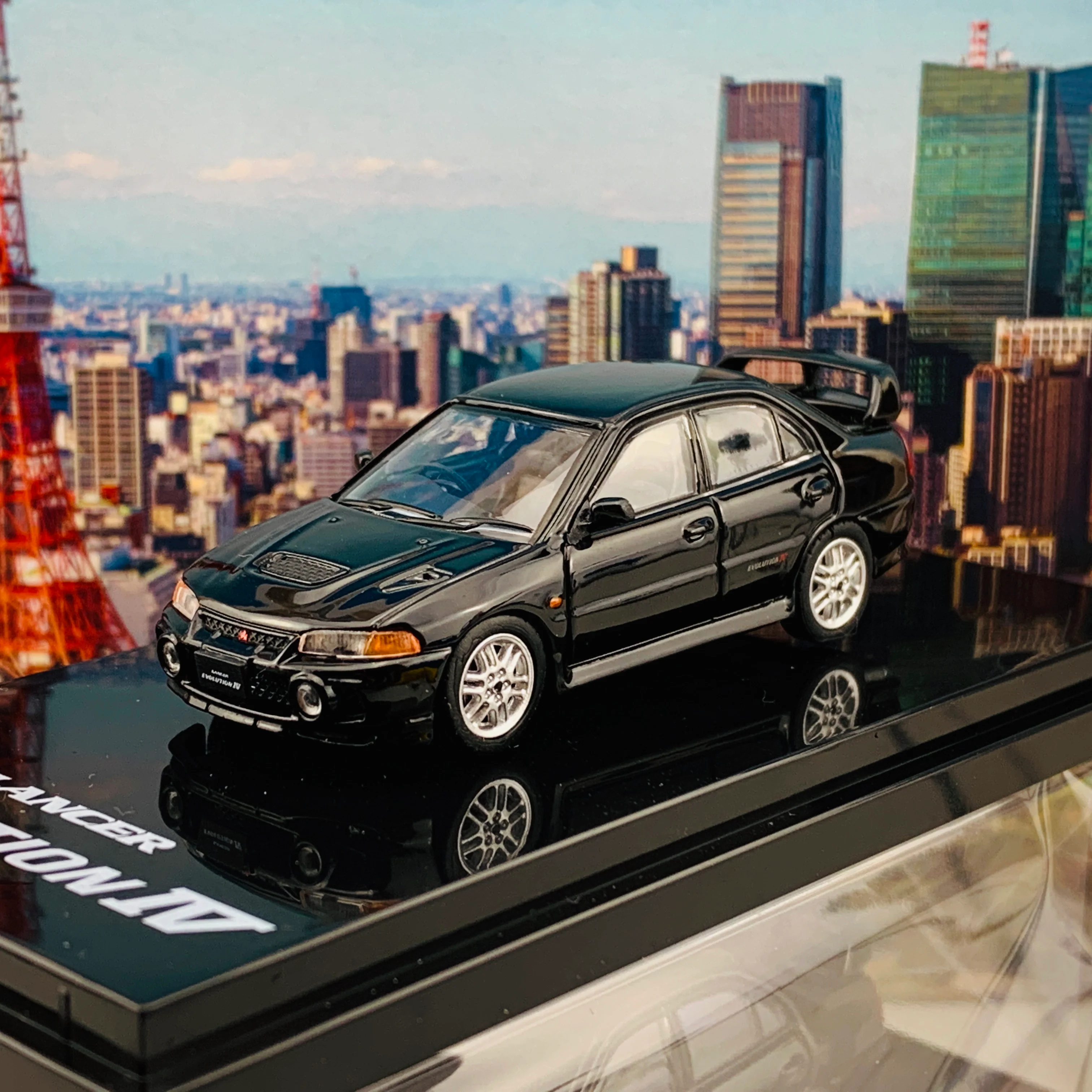 HOBBY JAPAN 1/64 Mitsubishi Lancer GSR Evolution IV CN9A Pyrenees Black HJ641011BK - Image 2