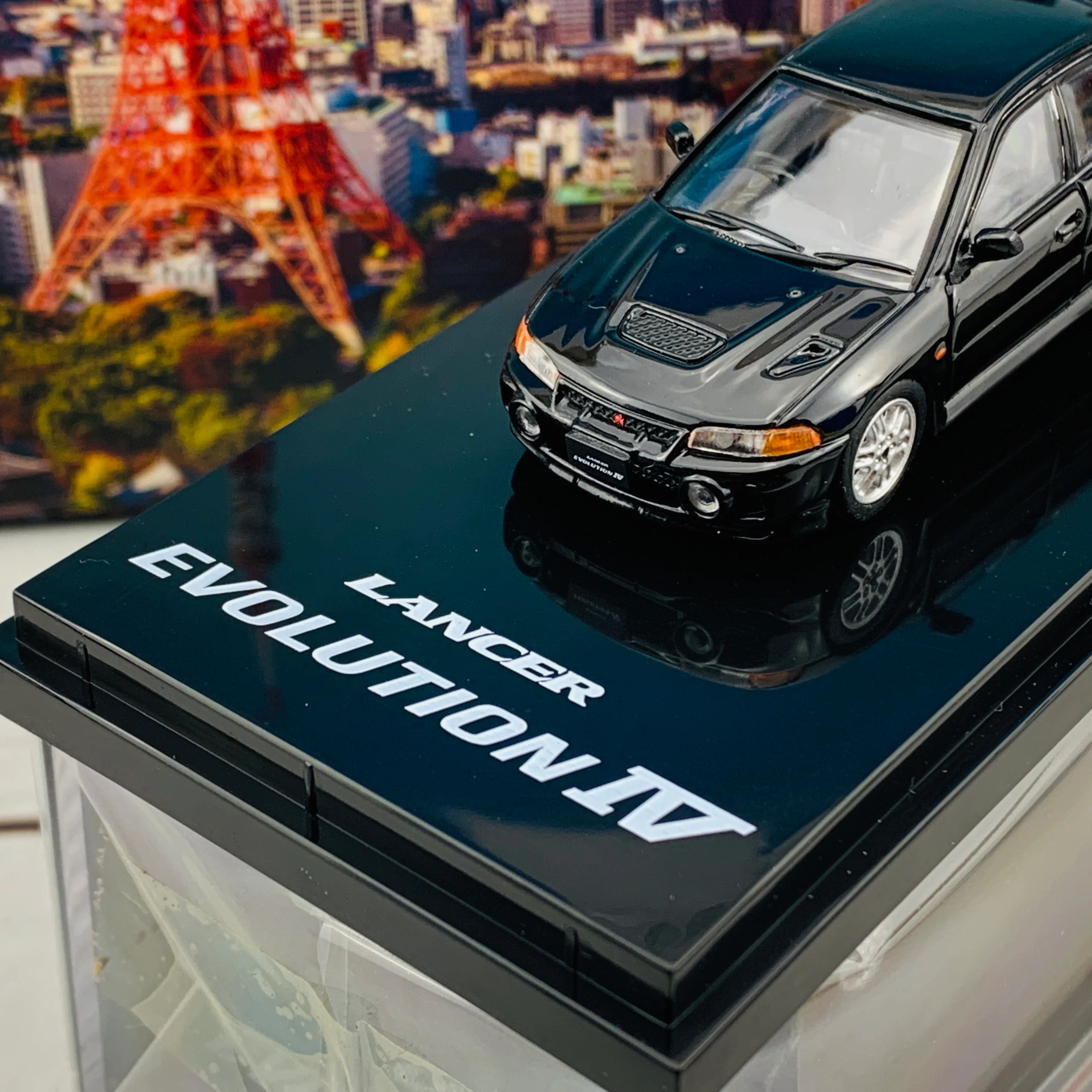 HOBBY JAPAN 1/64 Mitsubishi Lancer GSR Evolution IV CN9A Pyrenees Black HJ641011BK - Image 3