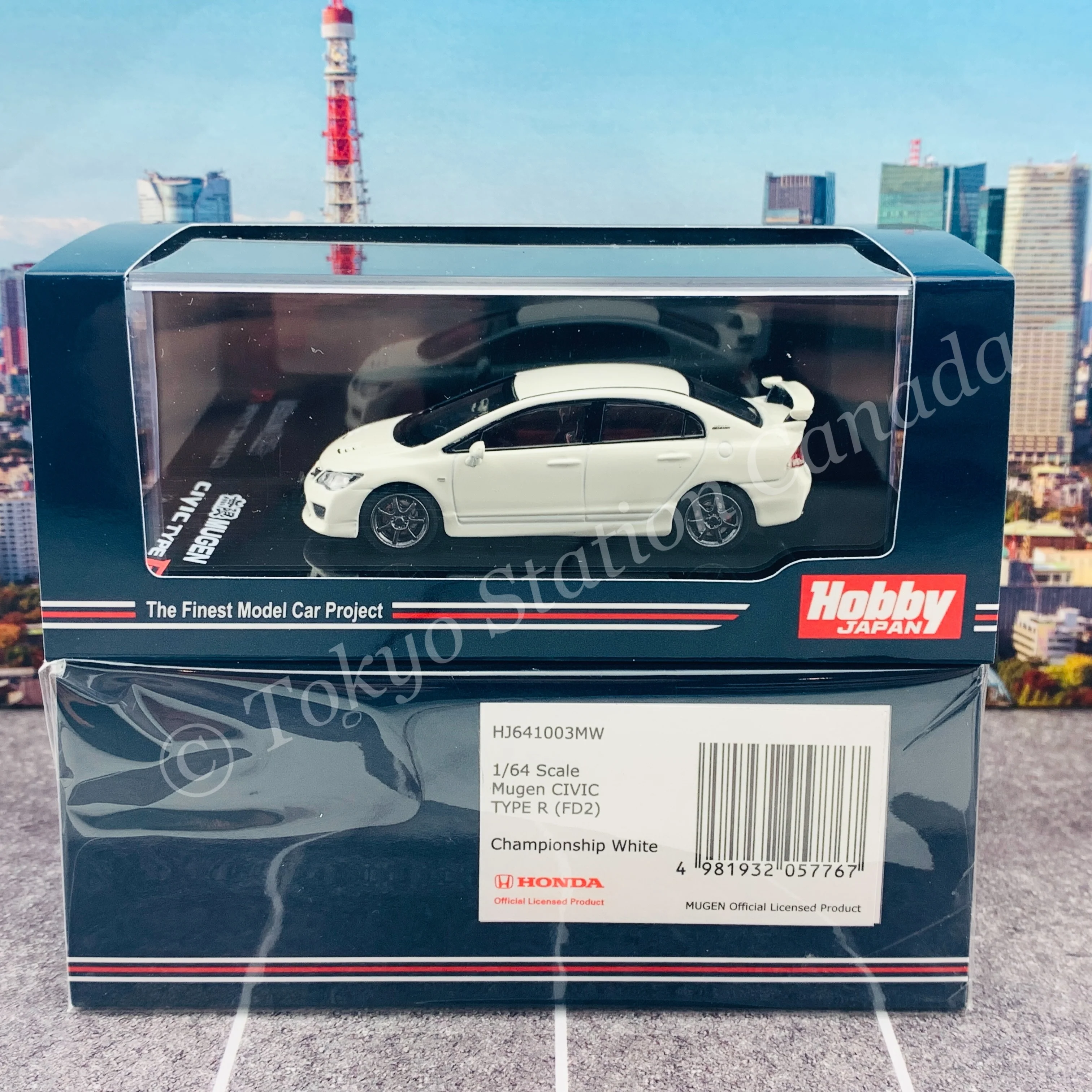 HOBBY JAPAN 1/64 Mugen Civic TYPE R (FD2) Championship White HJ641003MW - Image 5