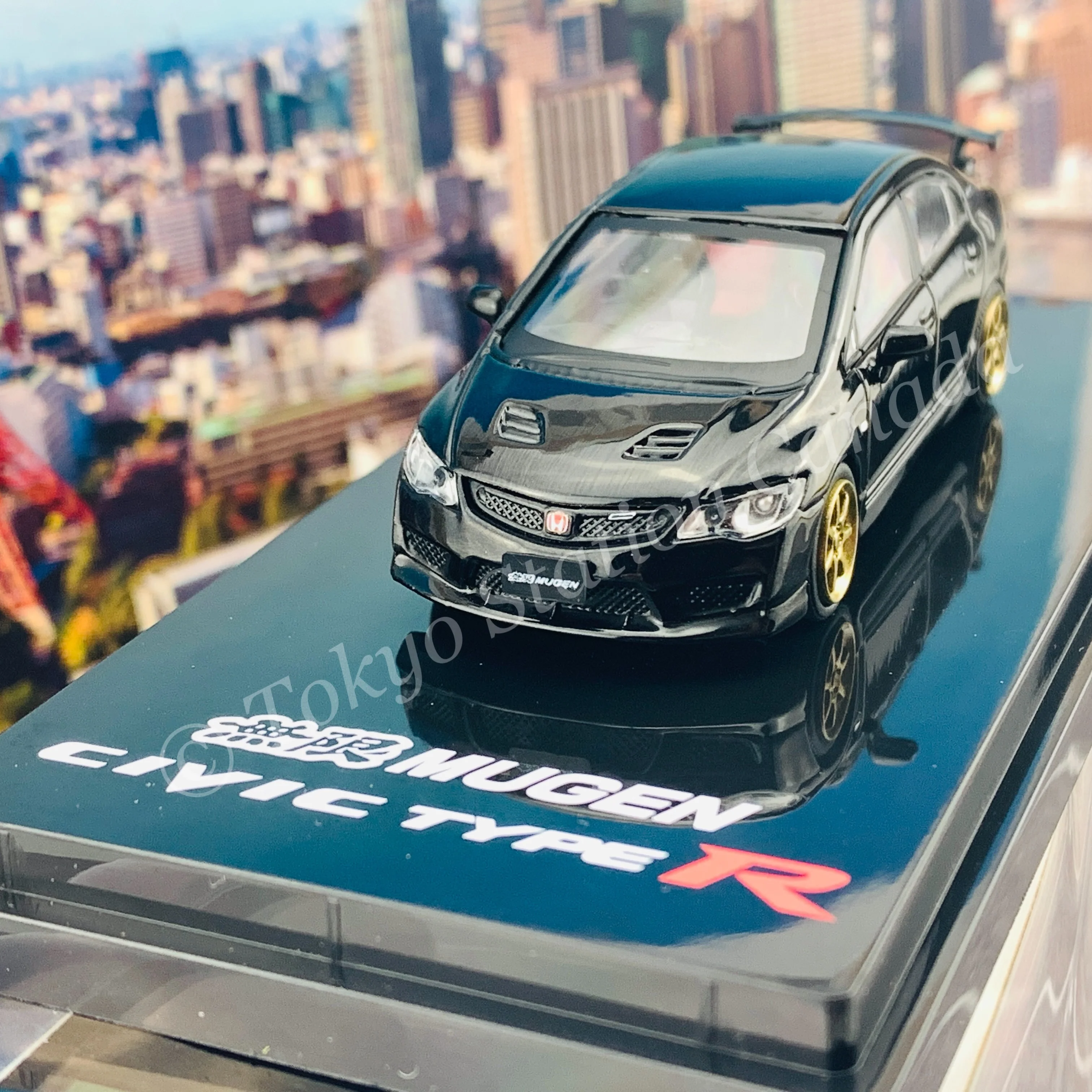 HOBBY JAPAN 1/64 Mugen Civic TYPE R (FD2) Crystal Black HJ641003MBK - Image 2