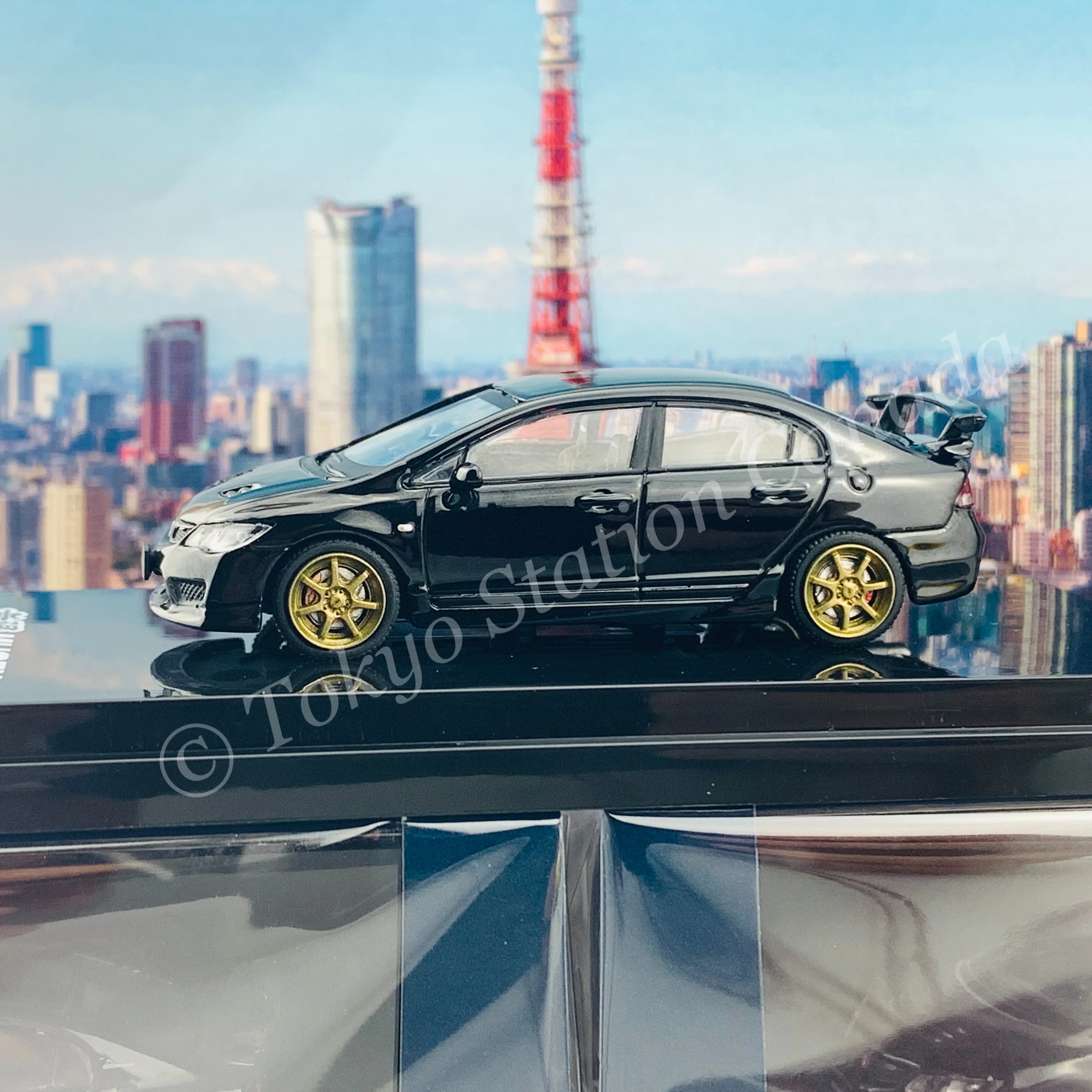 HOBBY JAPAN 1/64 Mugen Civic TYPE R (FD2) Crystal Black HJ641003MBK - Image 3
