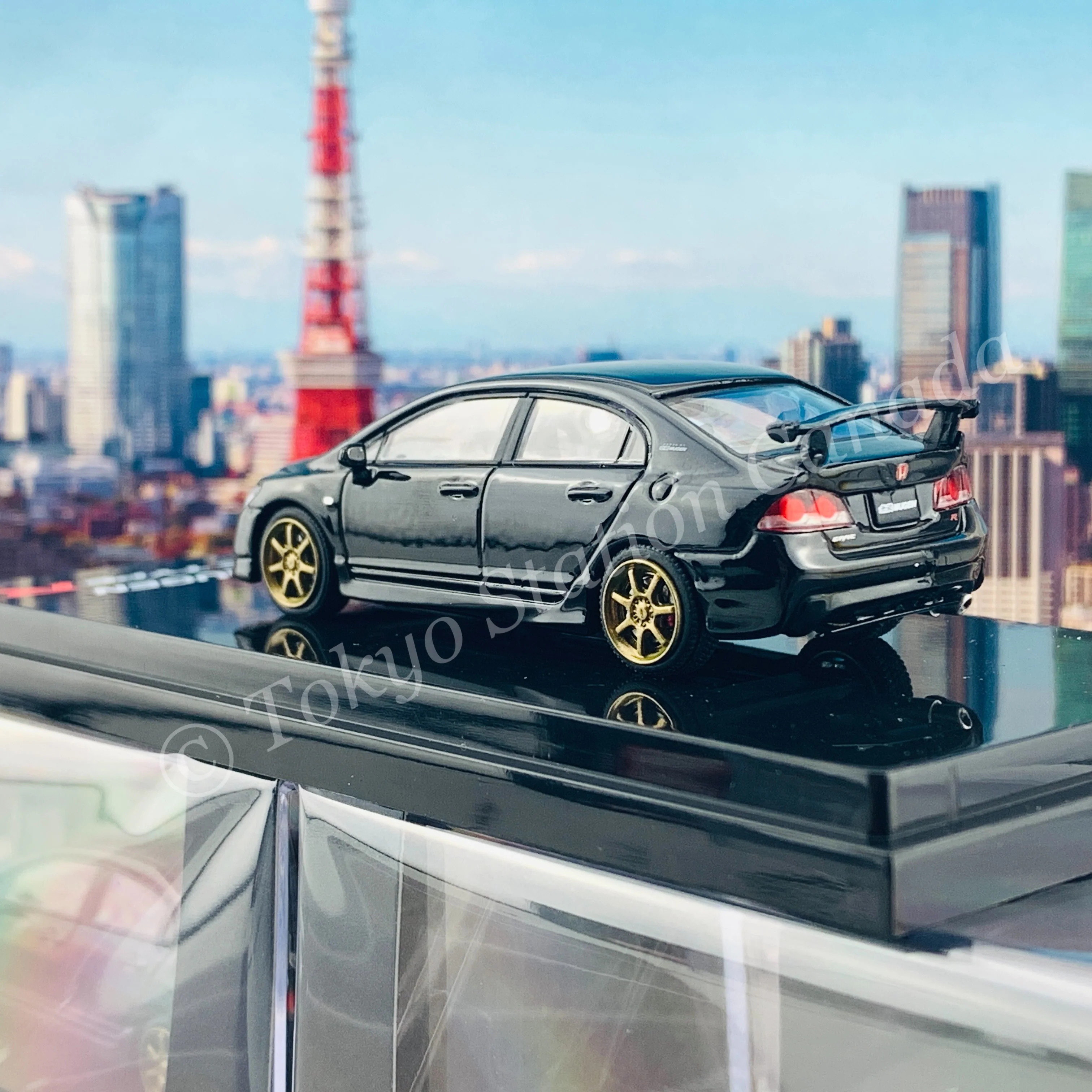 HOBBY JAPAN 1/64 Mugen Civic TYPE R (FD2) Crystal Black HJ641003MBK - Image 4
