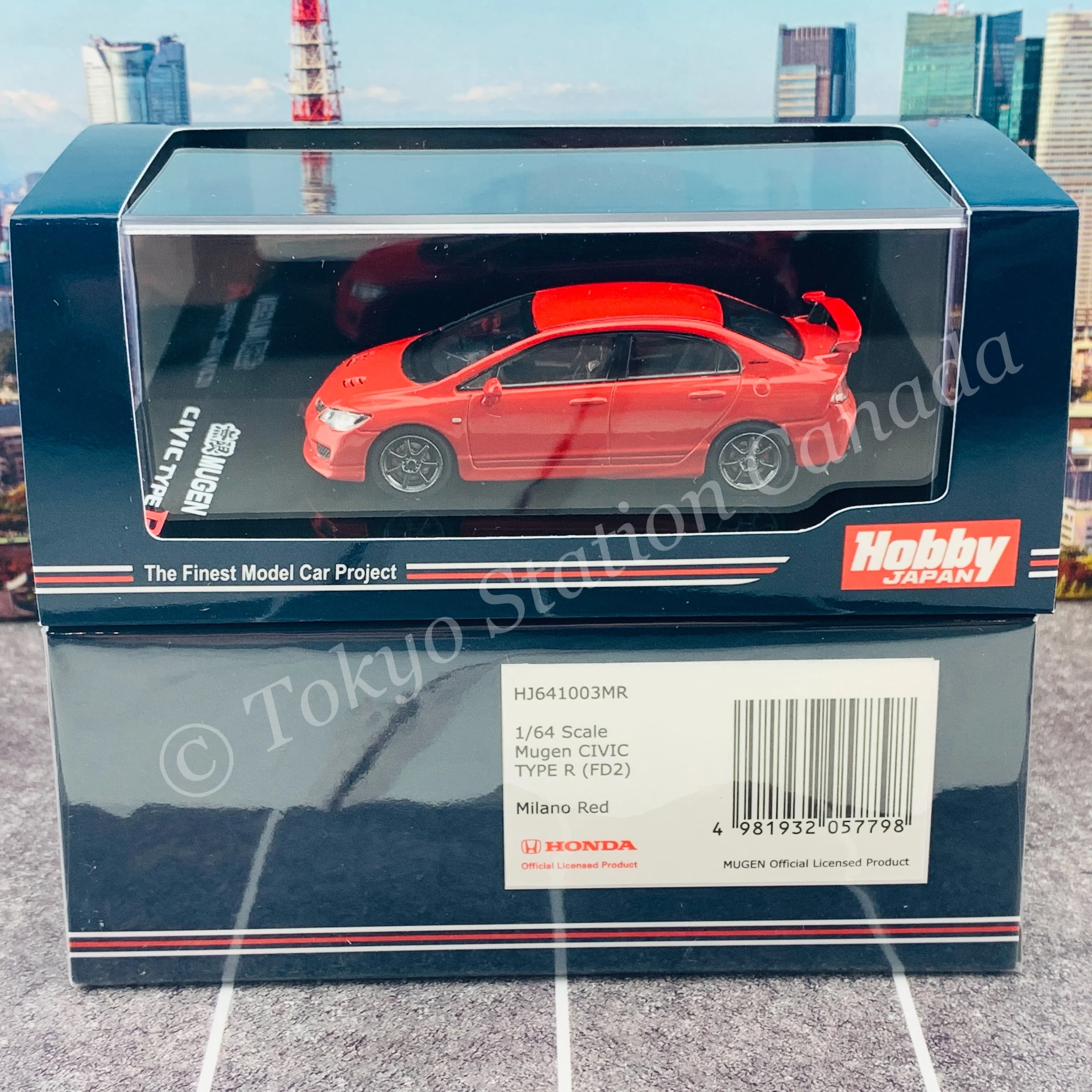 HOBBY JAPAN 1/64 Mugen Civic TYPE R (FD2) Milano Red HJ641003MR - Image 5